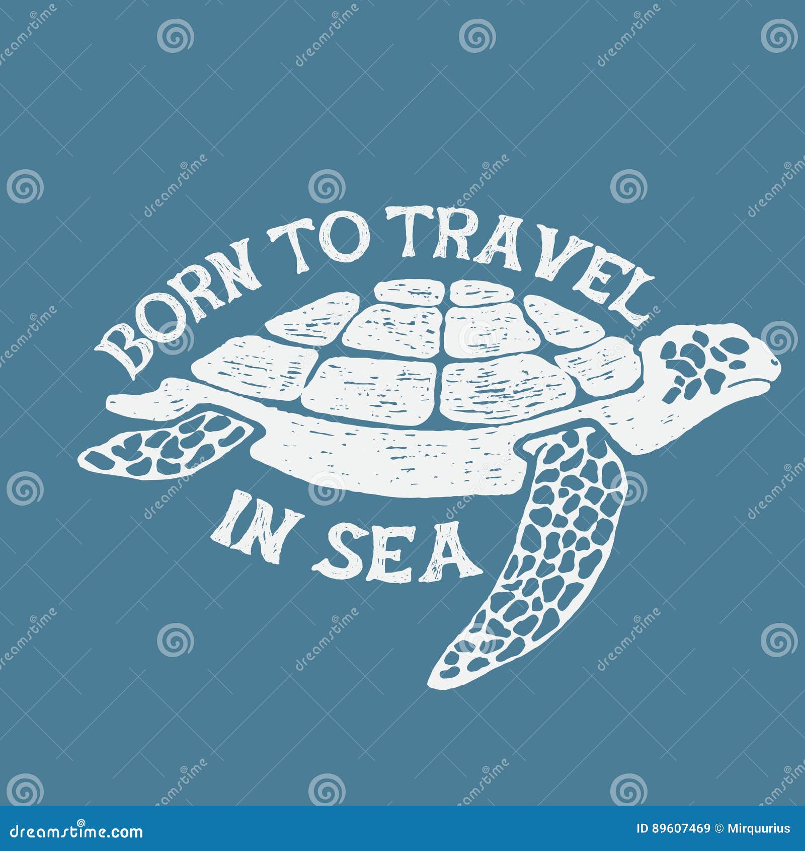 Sea Turtle Vintage Label Stock Vector Illustration Of Element 89607469