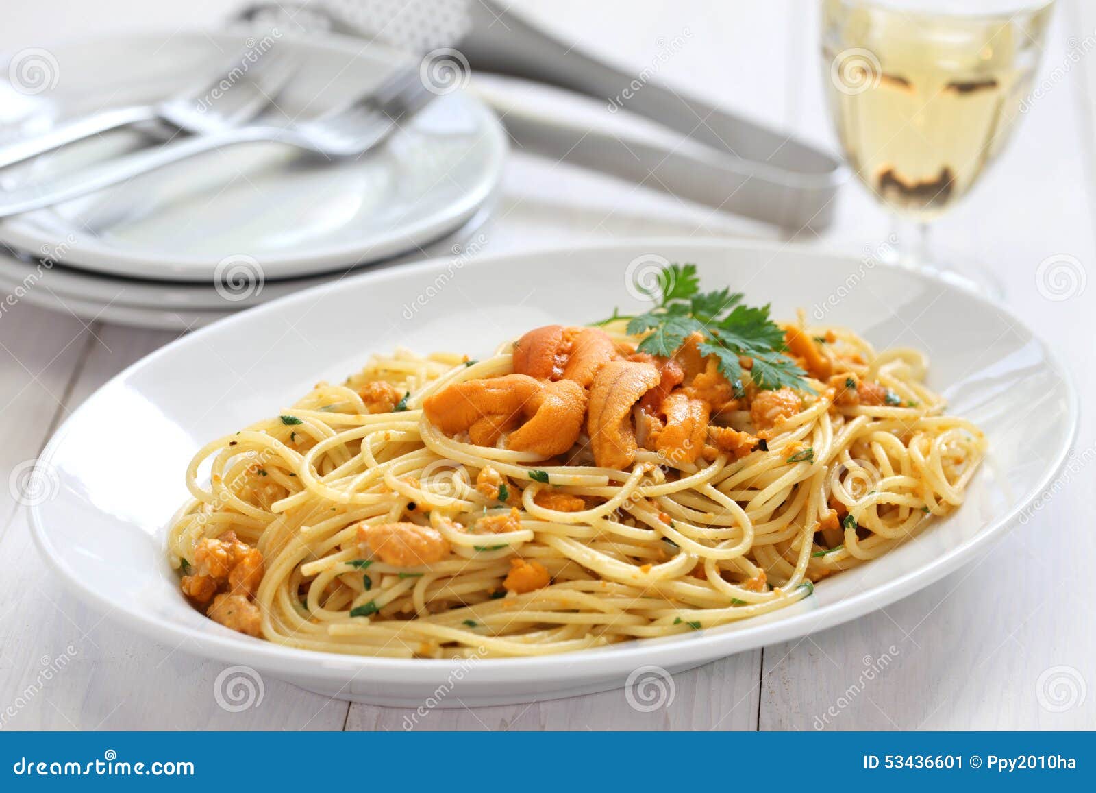 Sea urchin pasta stock image. Image of seafood, mediterranean - 53436601
