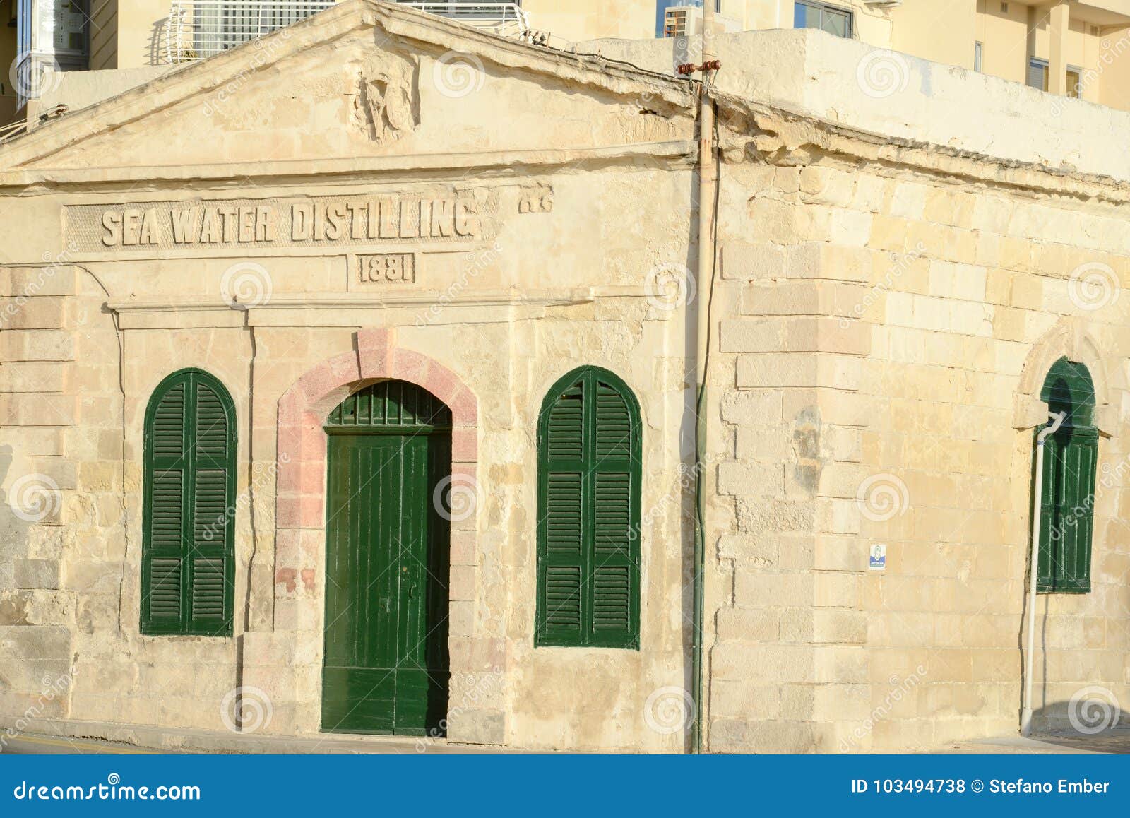 sea water distilling plant, built 1881. sliema, malta.