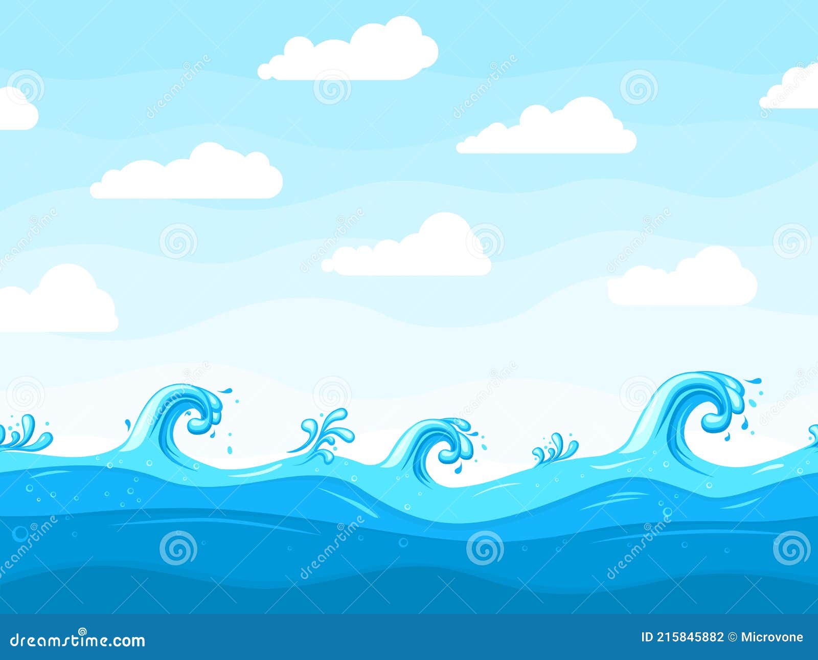 Sea Waves Background. Ocean Wave Pattern, Water Surface or Beach