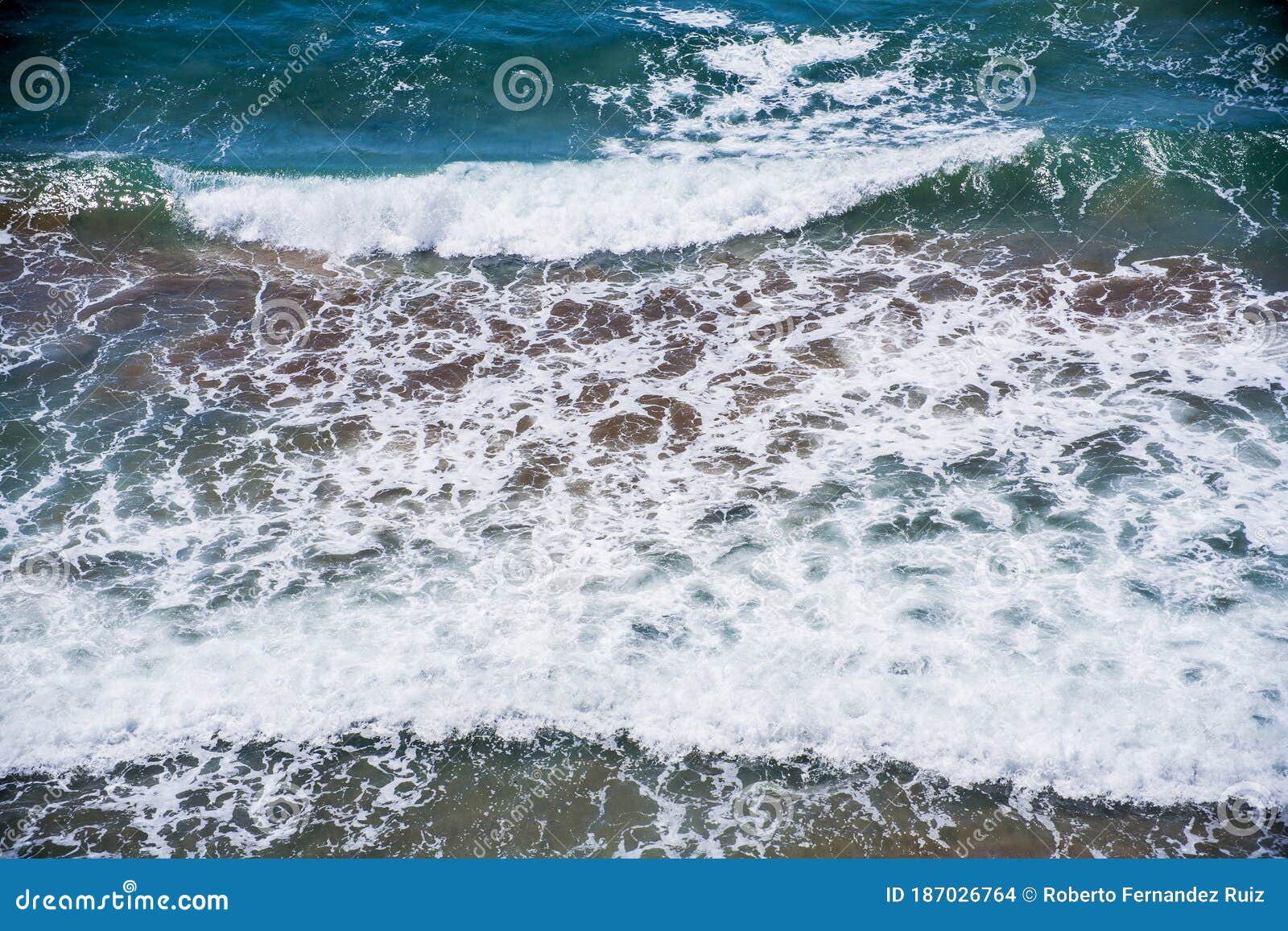 sea waves near the beach in summer, southern spain