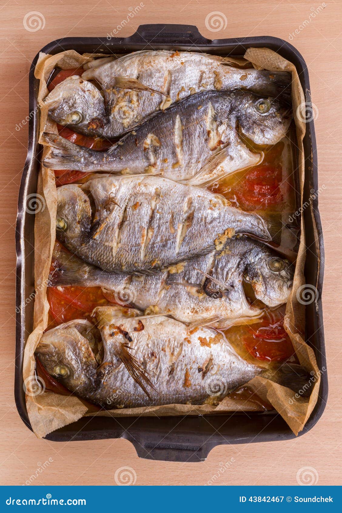 Seabass Fish on a Baking Sheet Stock Image Image of food, healthy