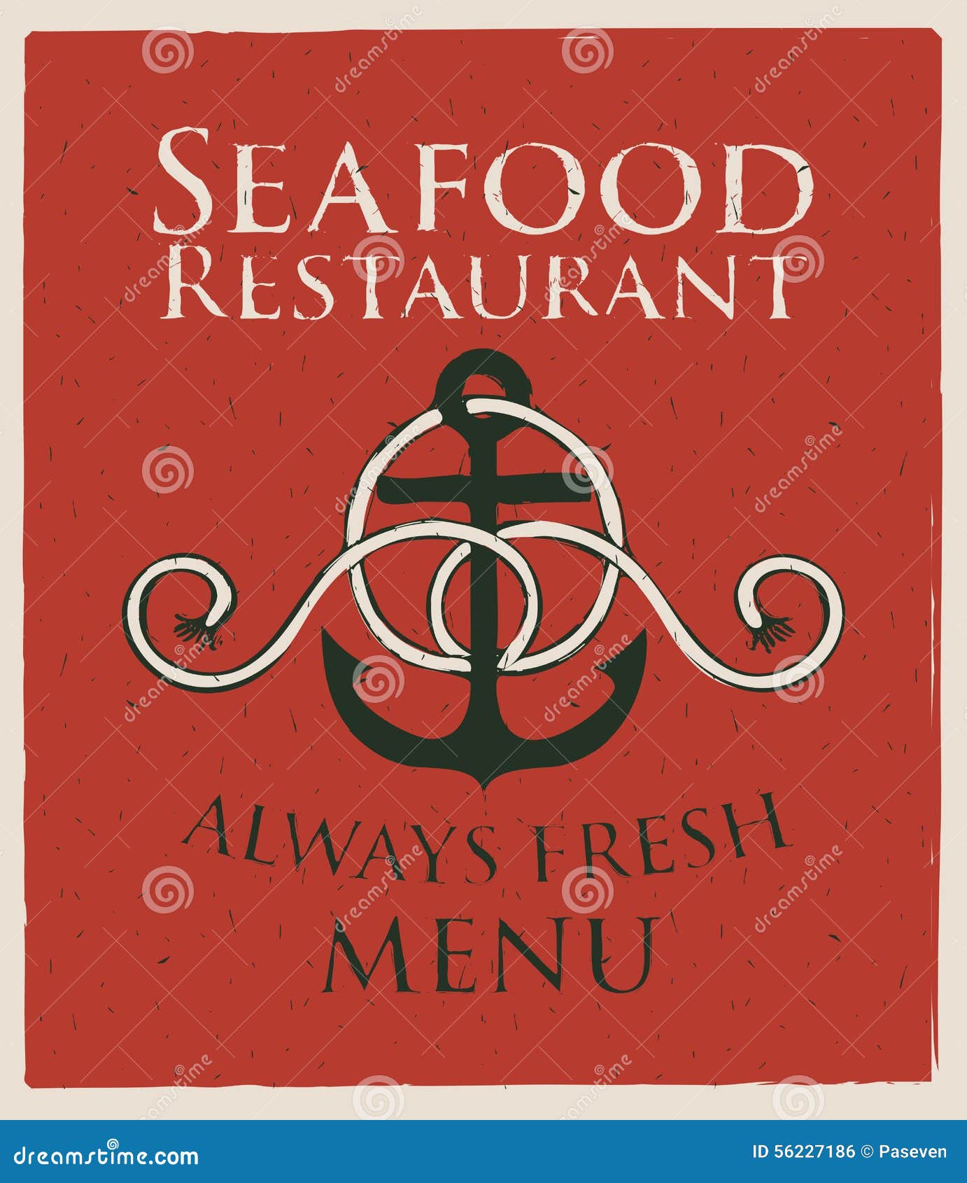 Seafood stock vector. Illustration of poster, fish, anchor 56227186