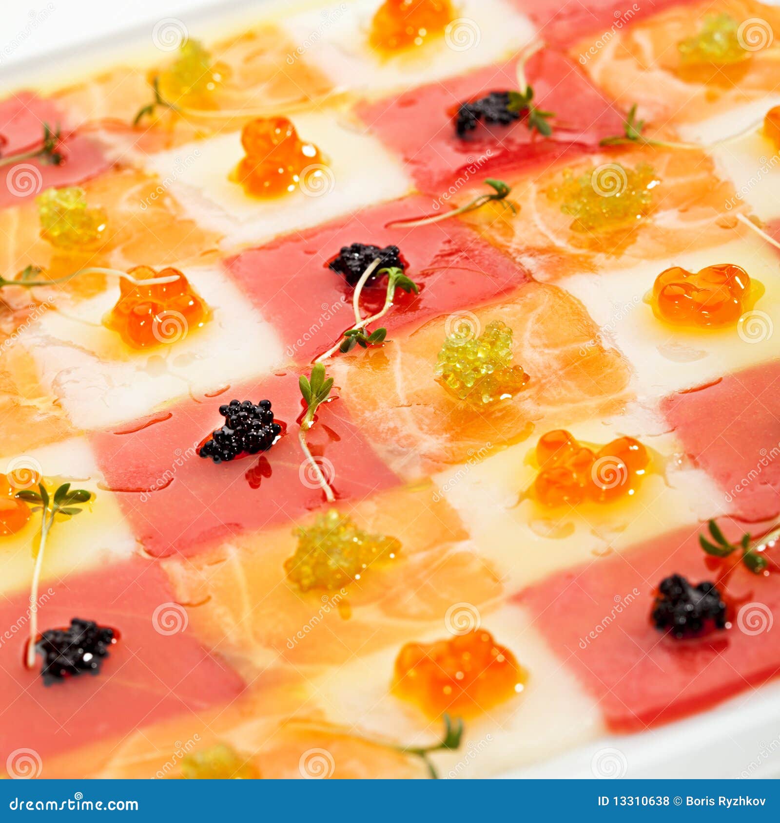 Seafood Carpaccio (Salmon, Tuna And Scallop) RoyaltyFree Stock Photography