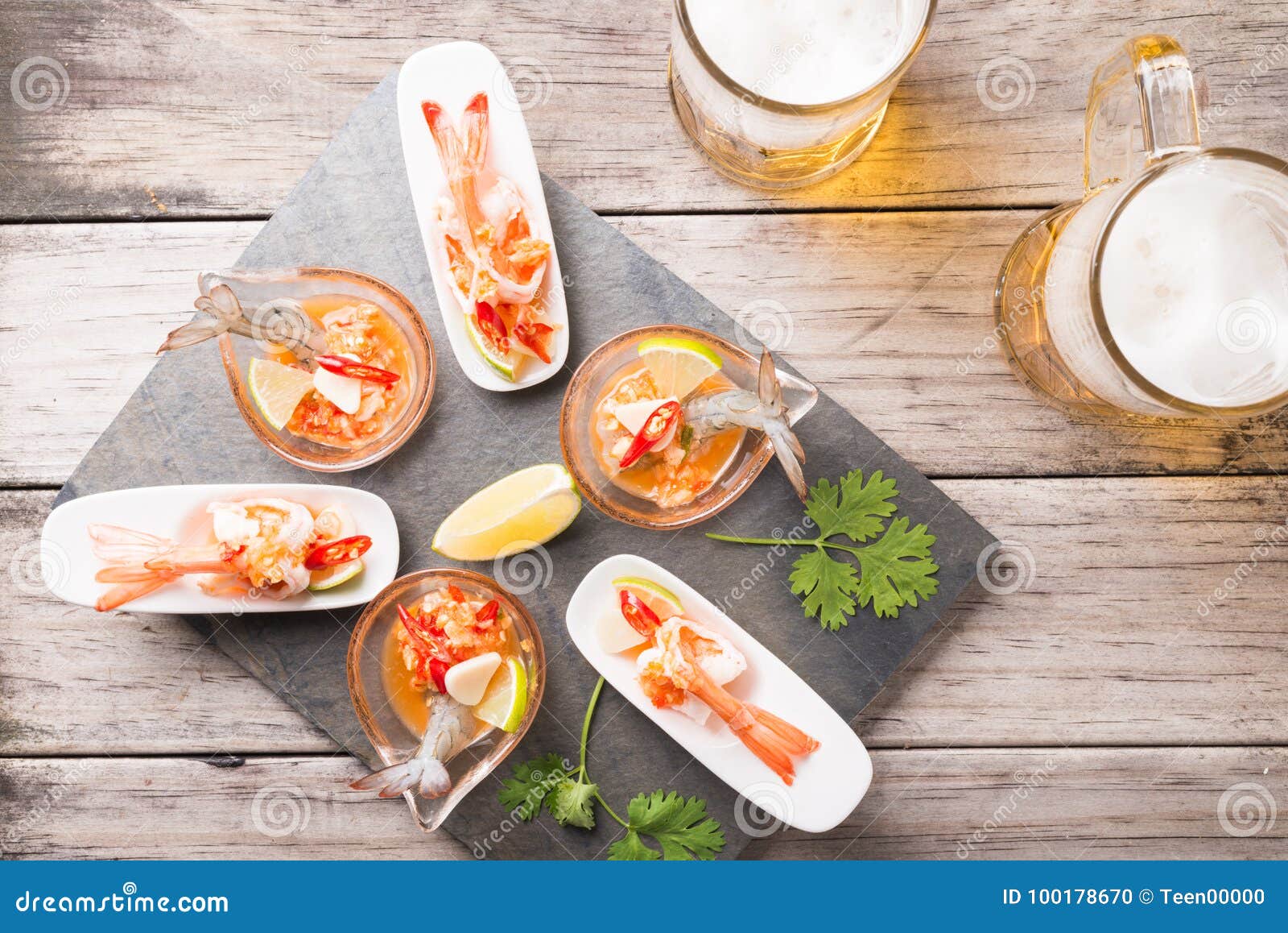 Seafood Cocktail Prawn in Spicy Seafood Dip Stock Photo Image of