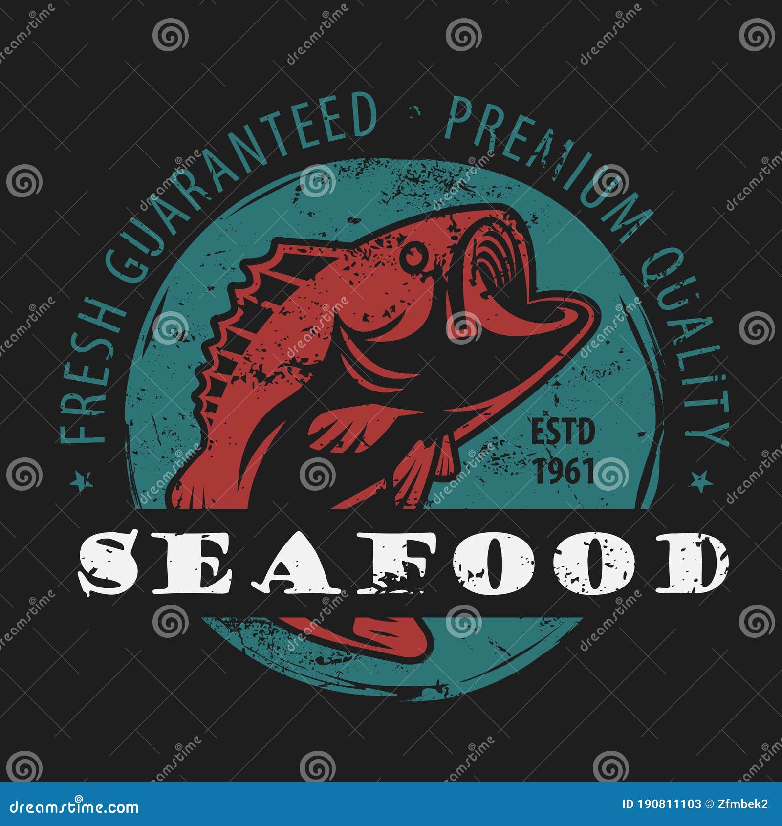 seafood  concept with bass fish.  