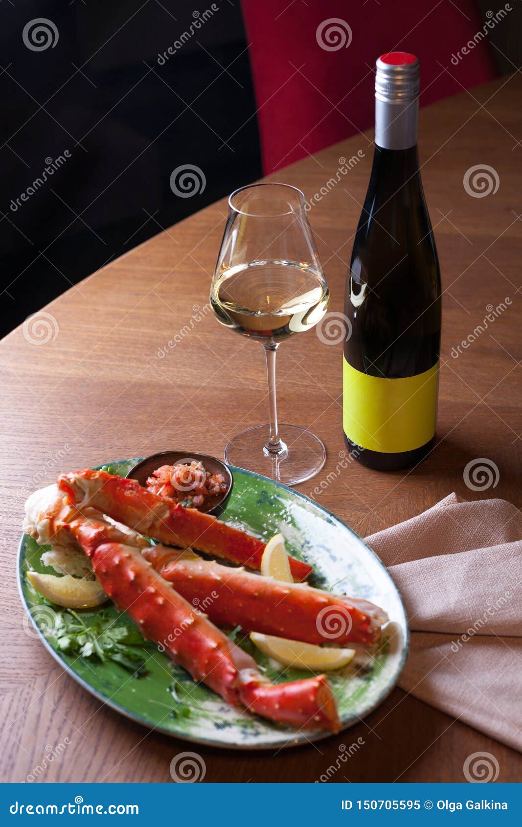 Seafood Dinner with White Wine Stock Image Image of seafood, healthy
