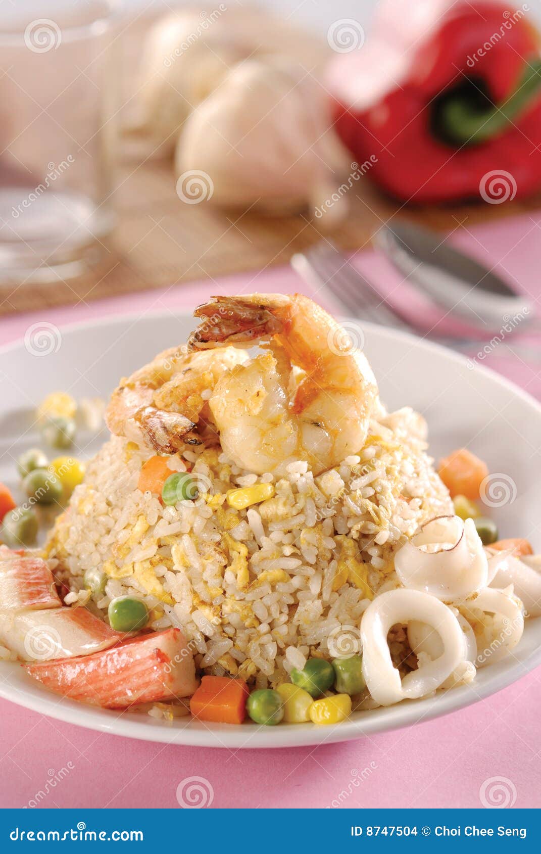 Seafood fried rice stock photo. Image of seafood, meal 8747504