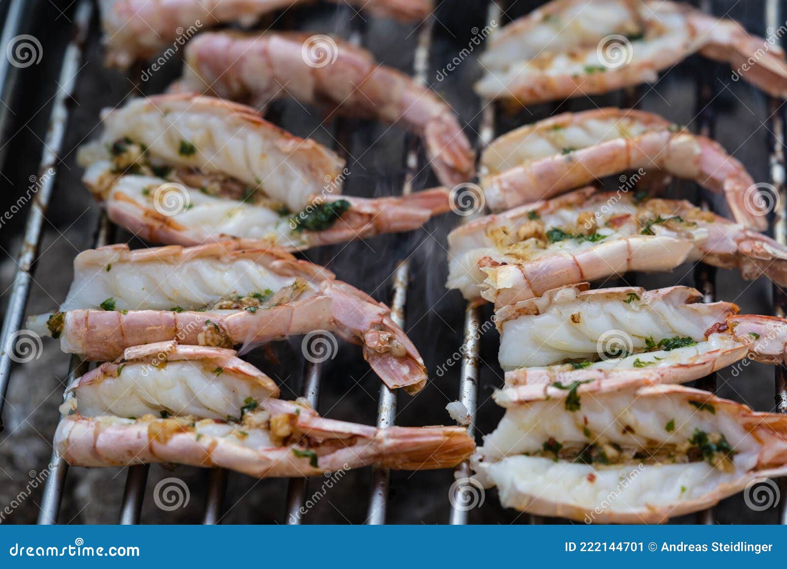 Seafood for grilling stock image. Image of prawn, langoustine 222144701