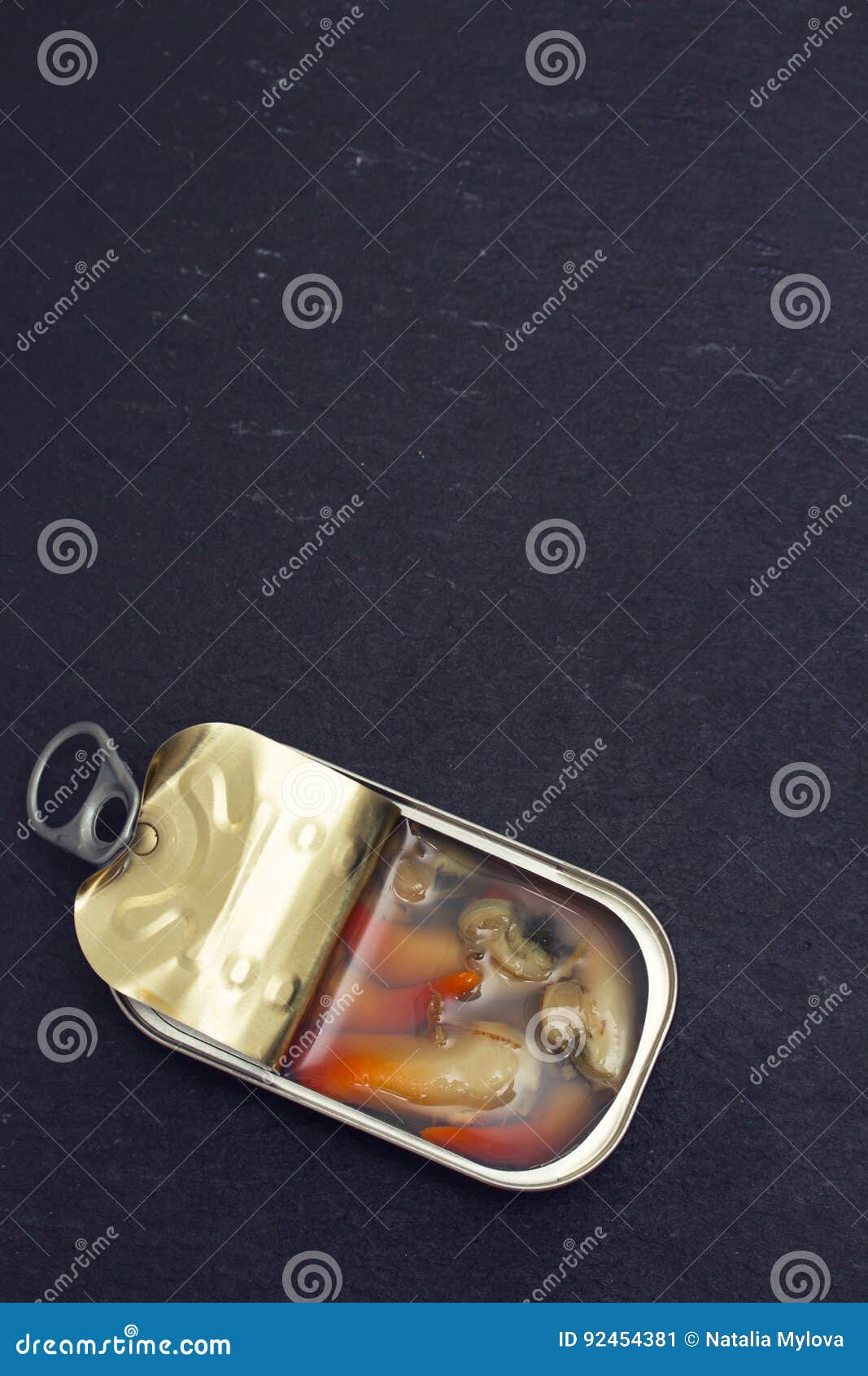 Seafood in iron box stock image. Image of preserved, product 92454381