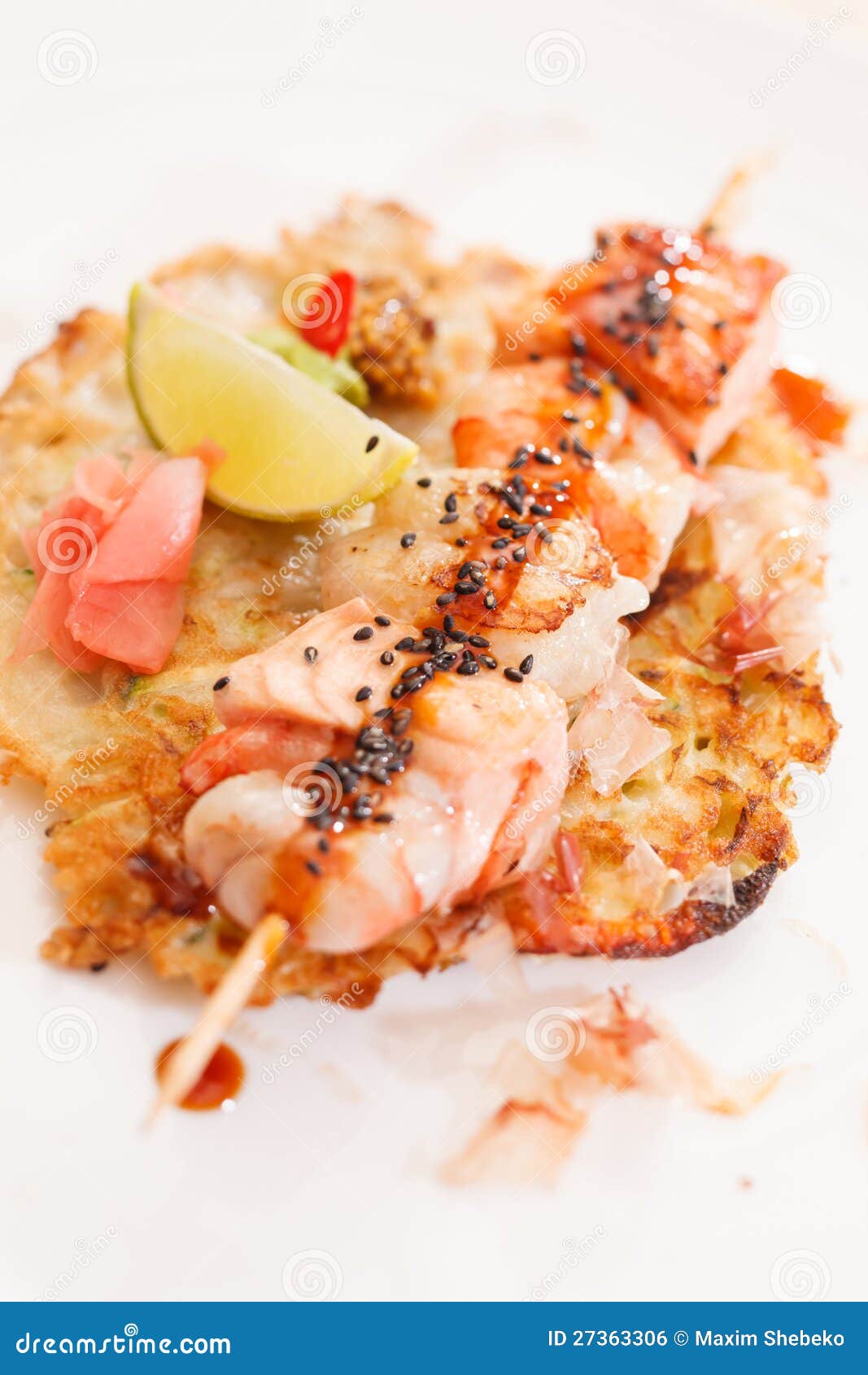 Seafood kebab stock photo. Image of meal, readytoeat 27363306