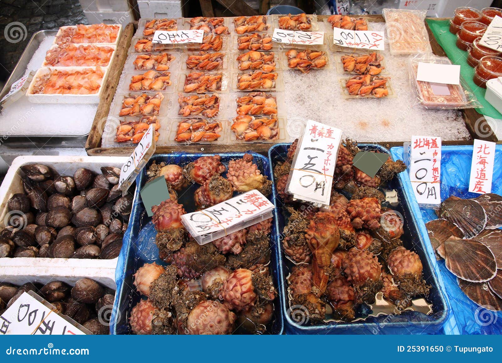 Seafood market in Japan stock photo. Image of dead, fish 25391650