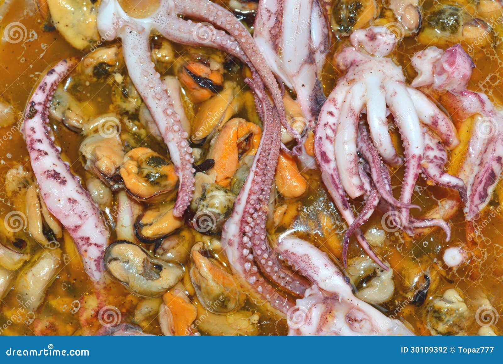 Seafood Octopus and Mussels Stock Photo Image of mussels, sink 30109392