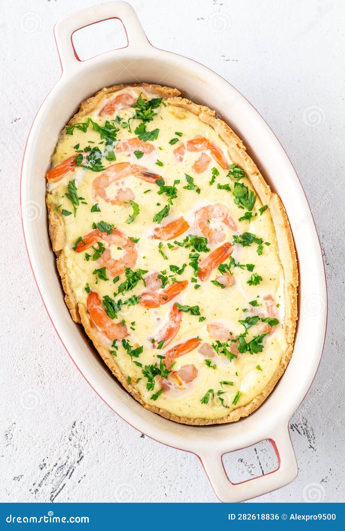 Seafood Pie with Saffron Cream Sauce Stock Photo Image of lemon
