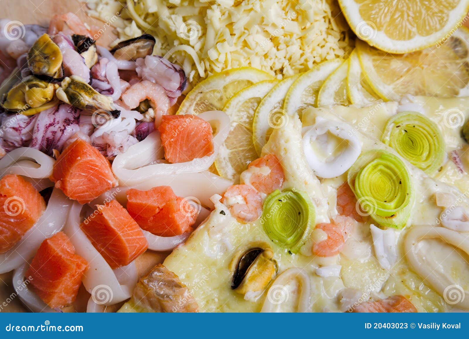 Seafood and pizza stock image. Image of mediterranean 20403023
