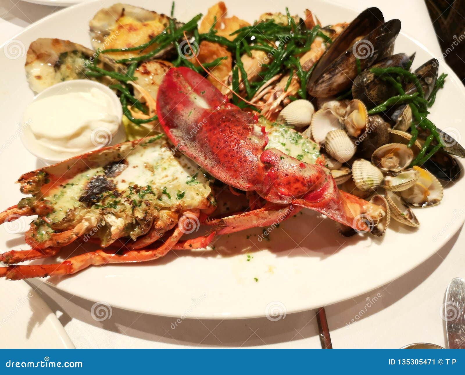 Seafood plate stock image. Image of traditional, combination 135305471