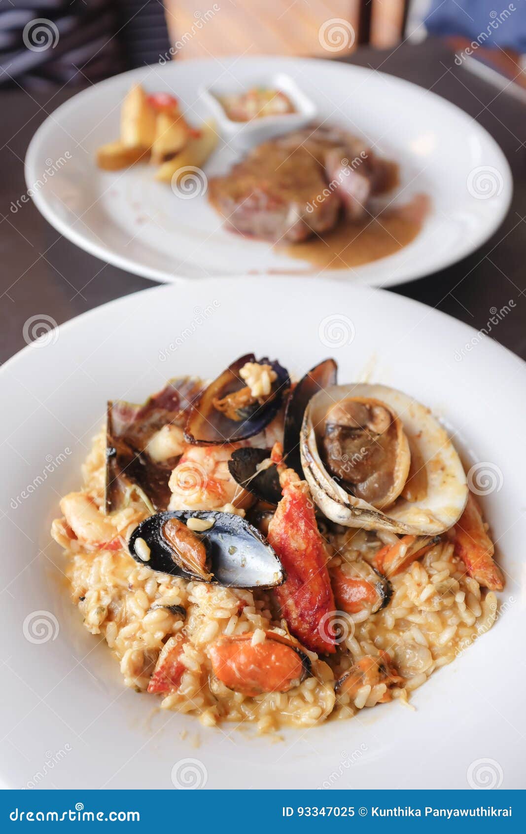 Seafood Risotto with Shrimp, Mussels, Lobster Stock Image - Image of ...