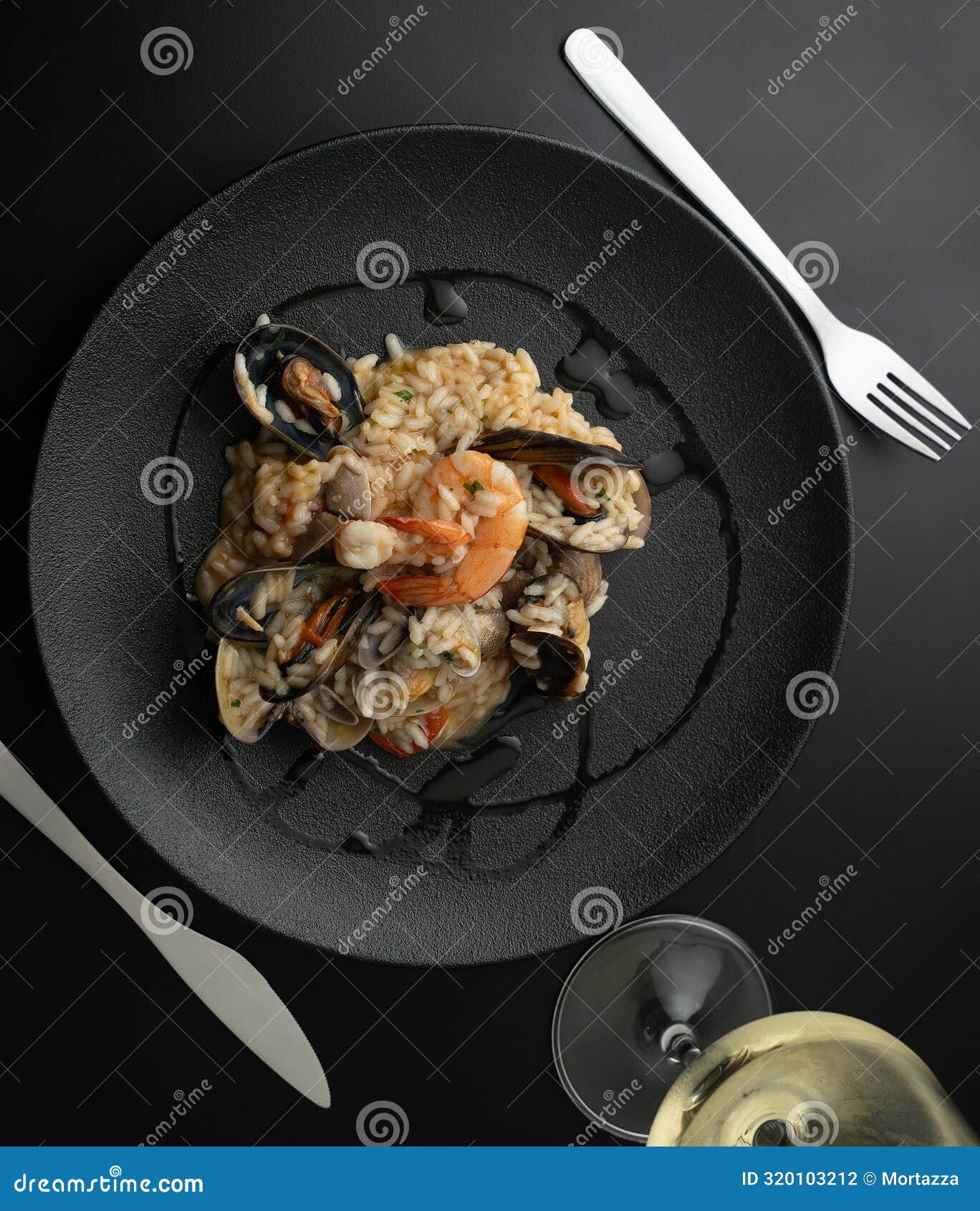 Seafood Risotto with White Wine Stock Photo Image of mussels, shrimp