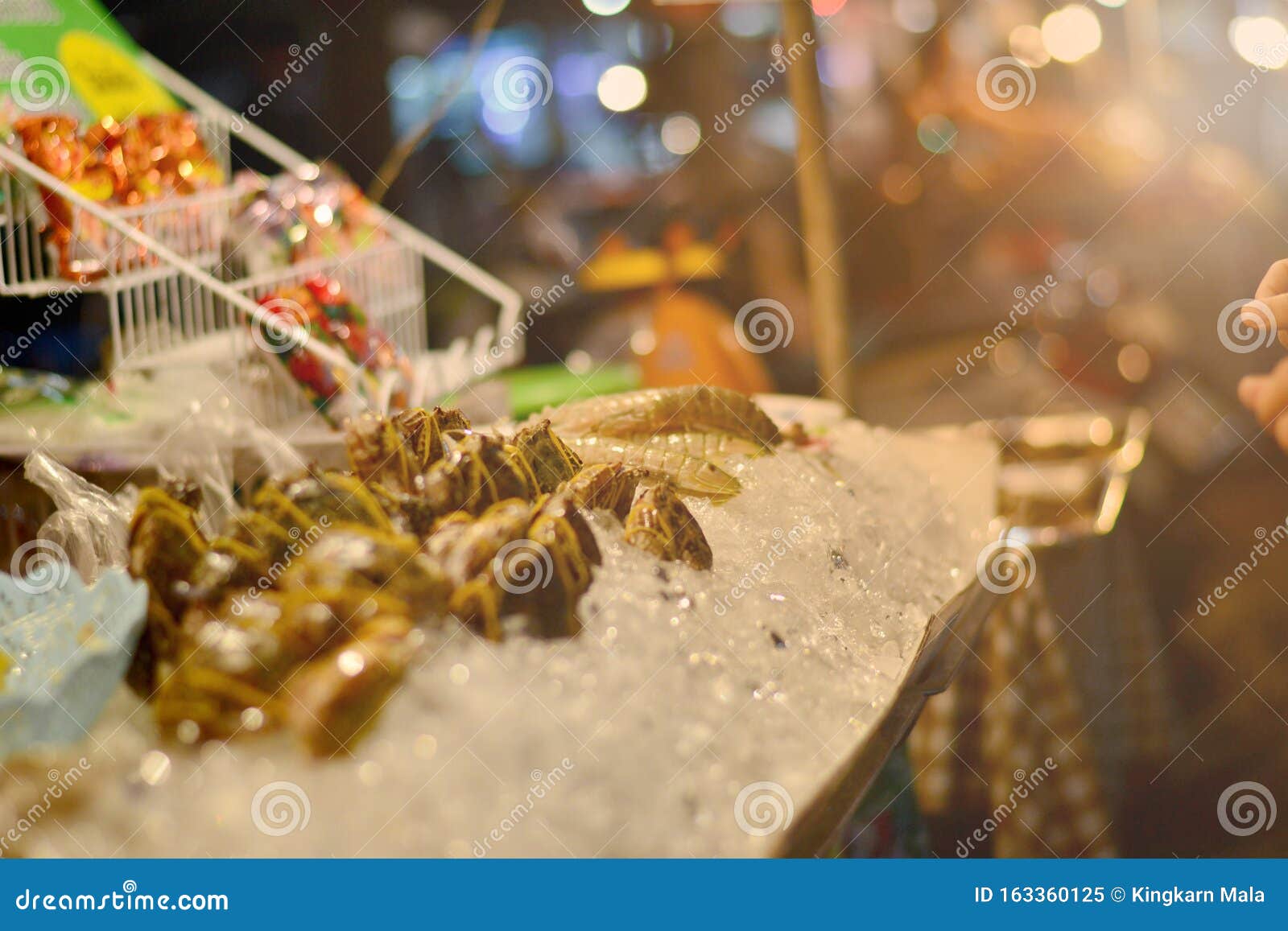 The seafood sales streets stock image. Image of fried 163360125