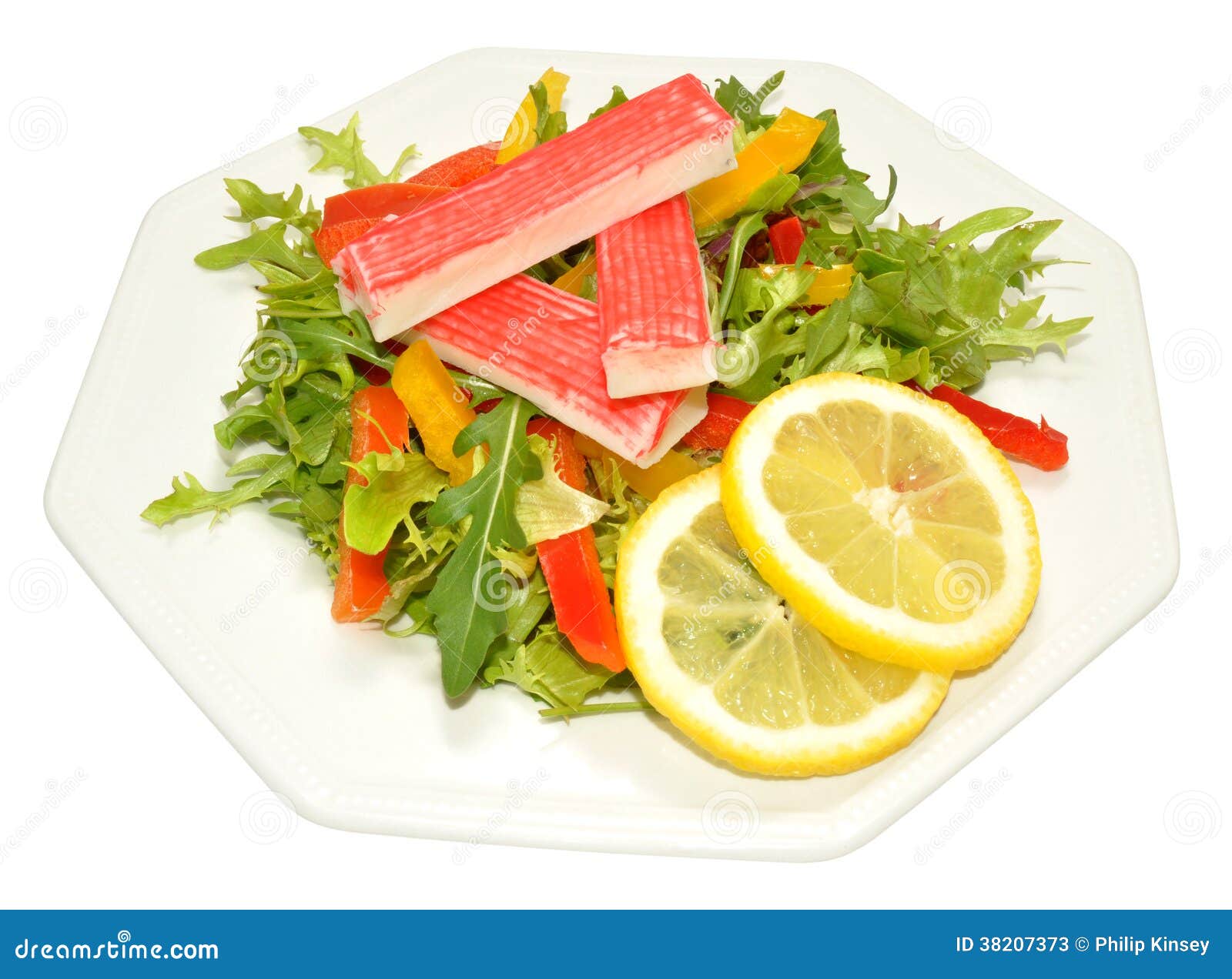 Seafood Sticks and Salad stock image. Image of salad 38207373