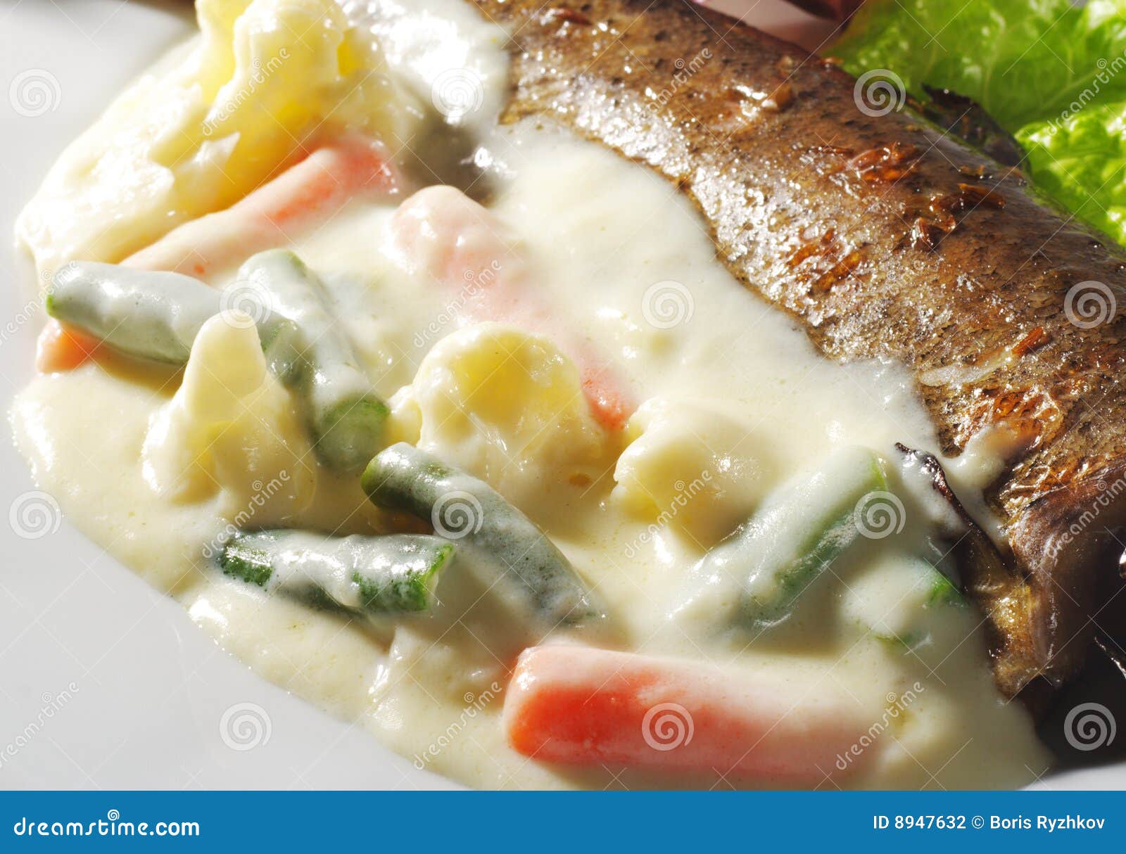 Seafood Trout with Vegetable Sauce Stock Photo Image of dinner