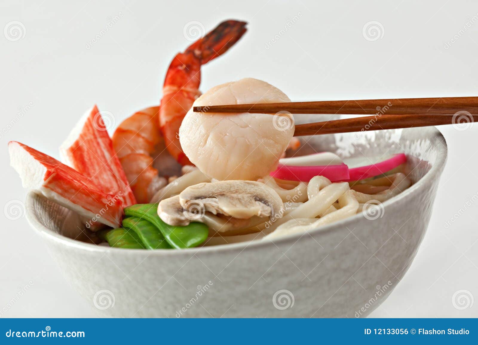 Seafood Udon Noodle Soup stock photo. Image of garnish 12133056