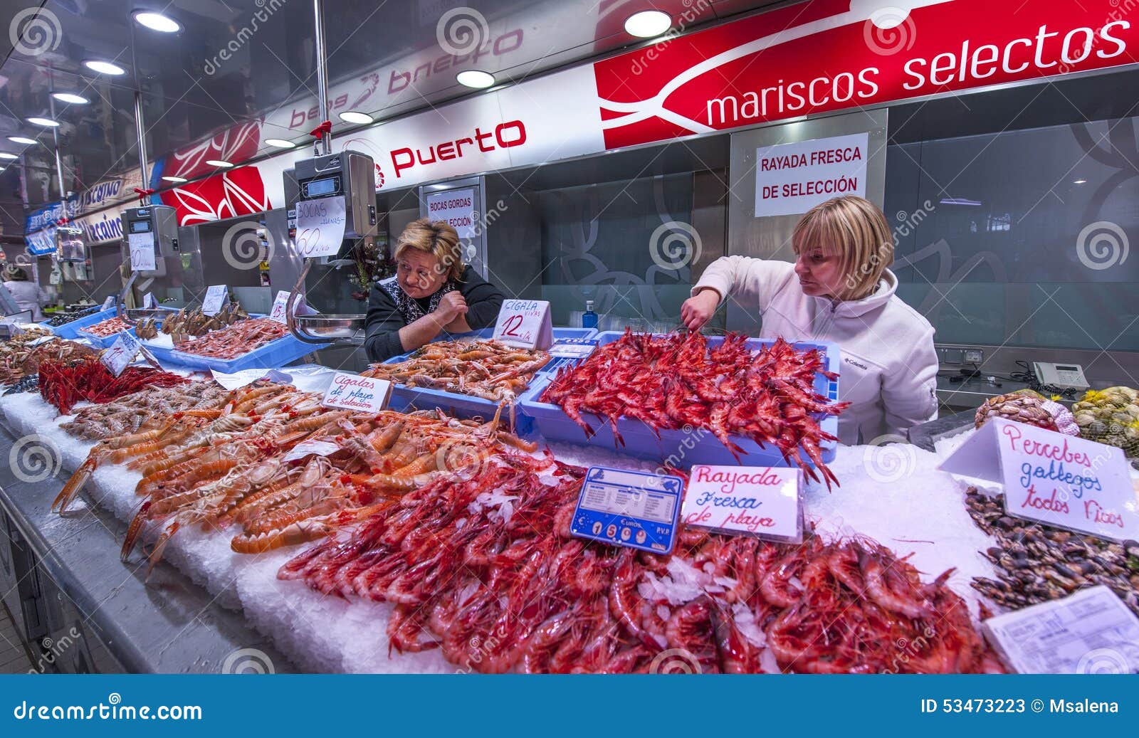 Seafood at Valencia Central Market Editorial Stock Photo Image of