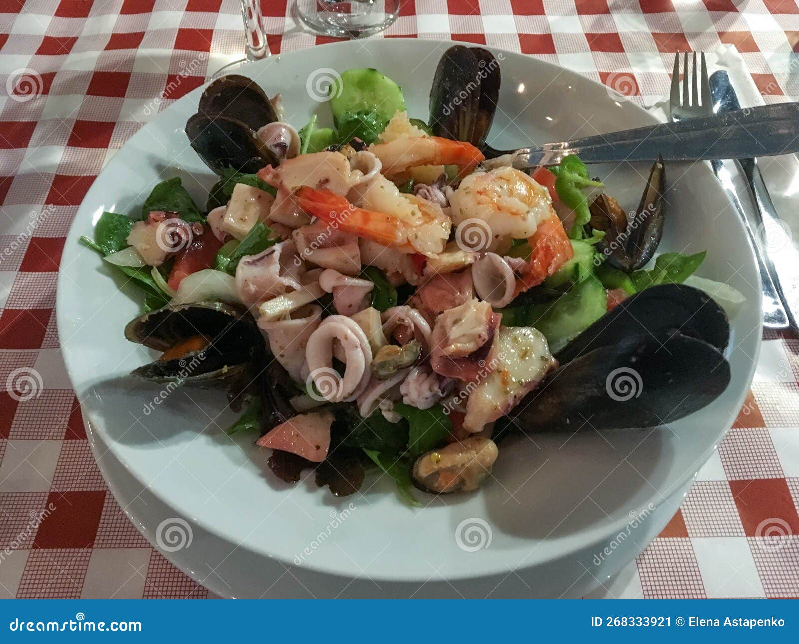Seafood and Vegetable Salad Stock Image Image of green, delicious