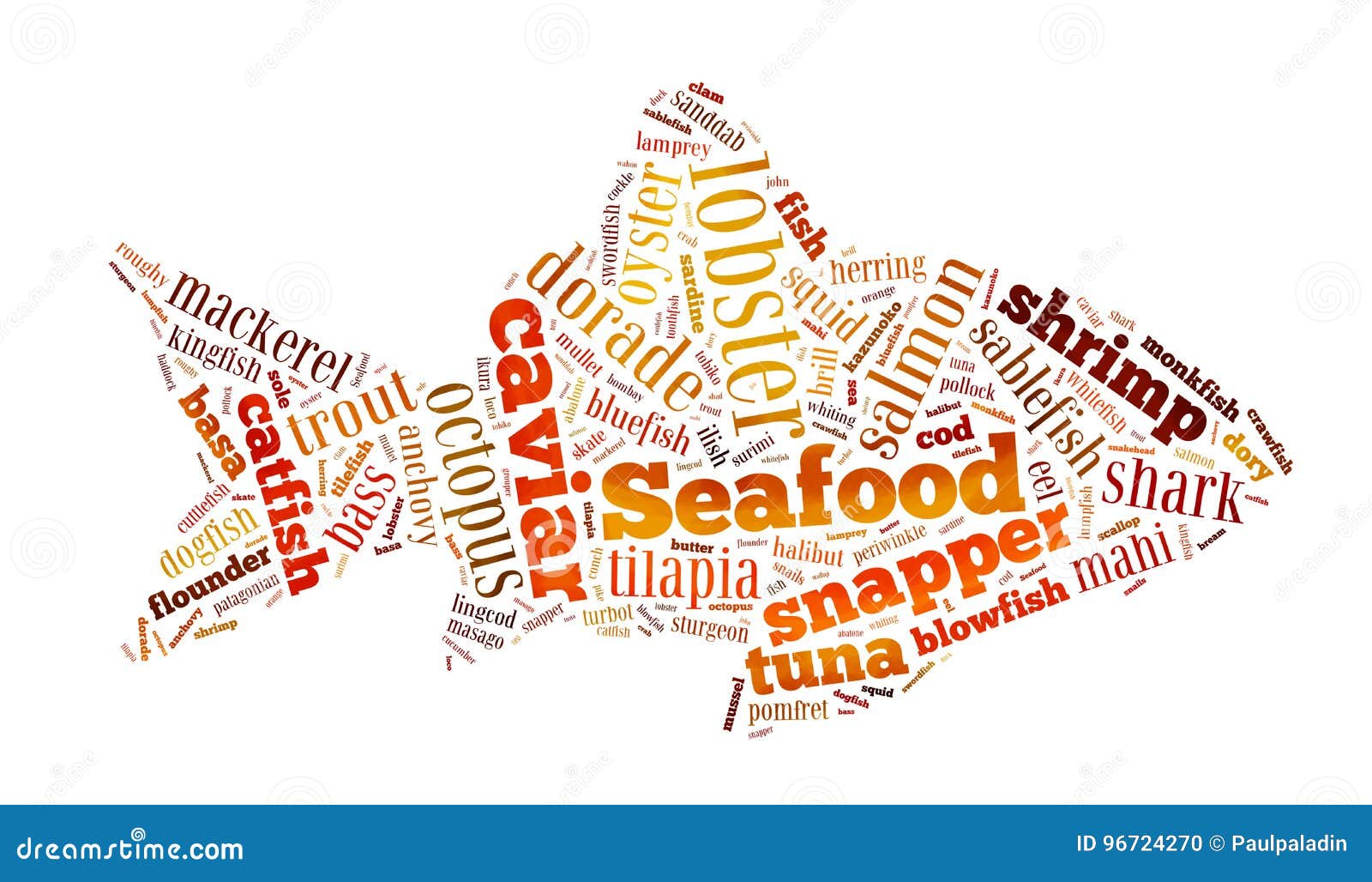 Seafood word cloud stock illustration. Illustration of crab 96724270
