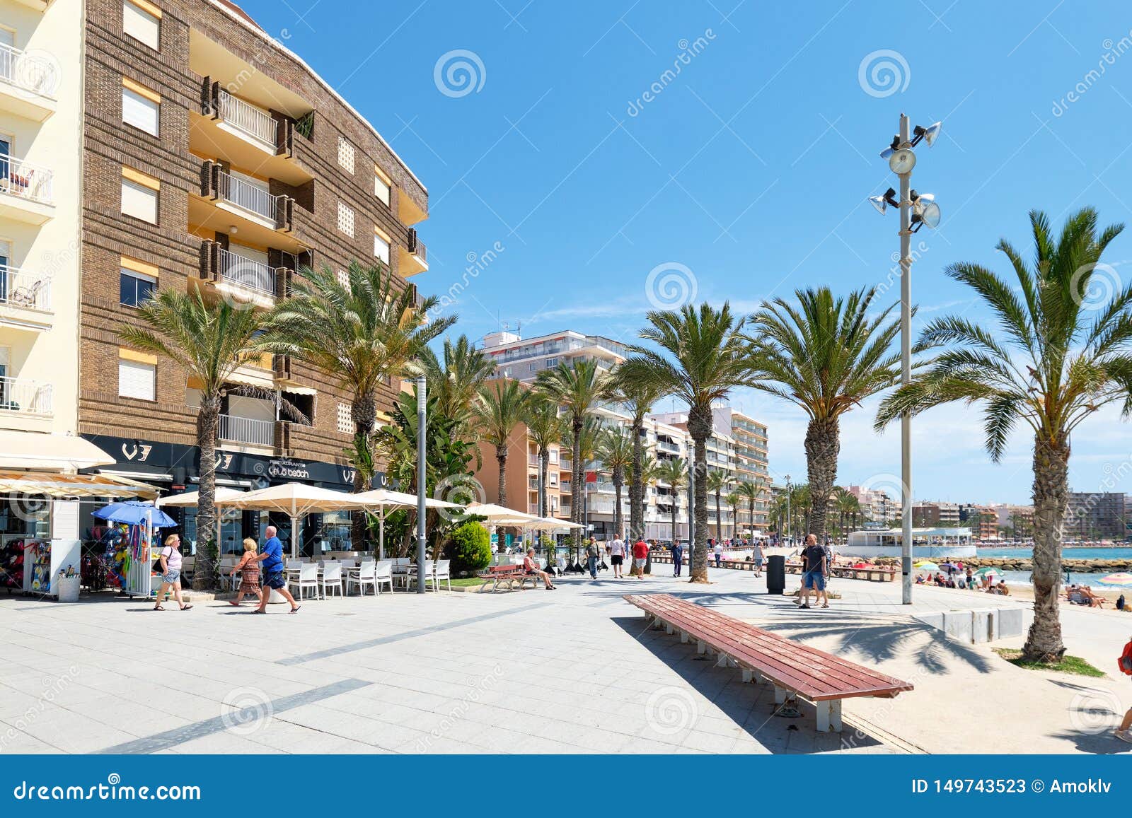 Seafront Palm Lined Promenade Near Popular Playa Del Cura Beach in ...