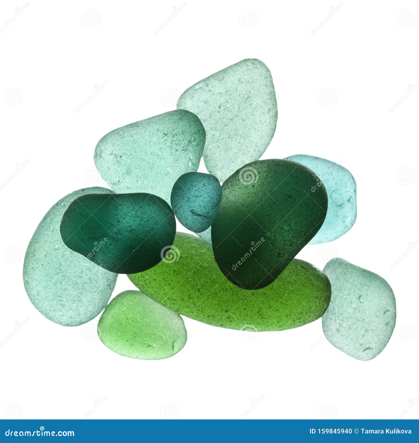 Seaglass pieces isolated stock photo. Image of physically - 159845940