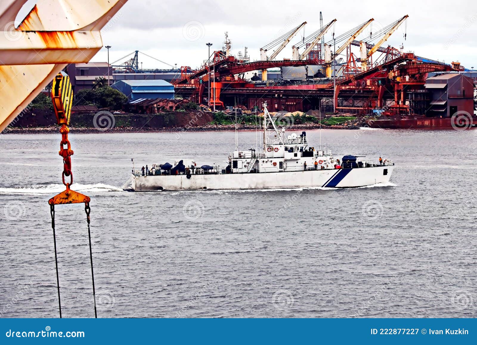 seagoing vessels, tugboats at the port under cargo operations and underway. paradeep, india, october, 2020