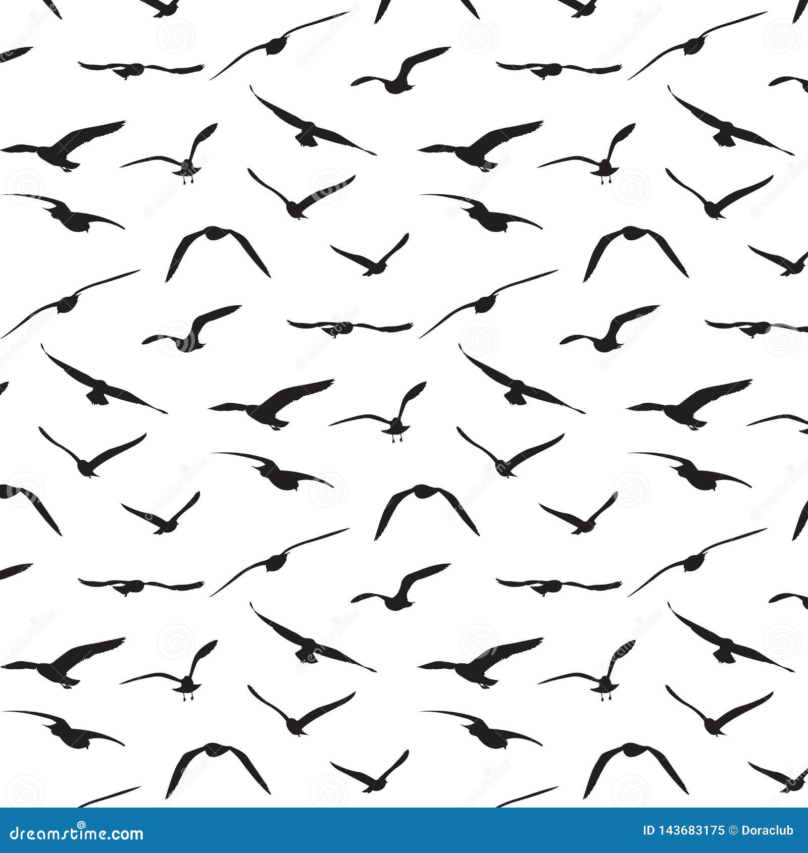 seagull silhouette pattern background