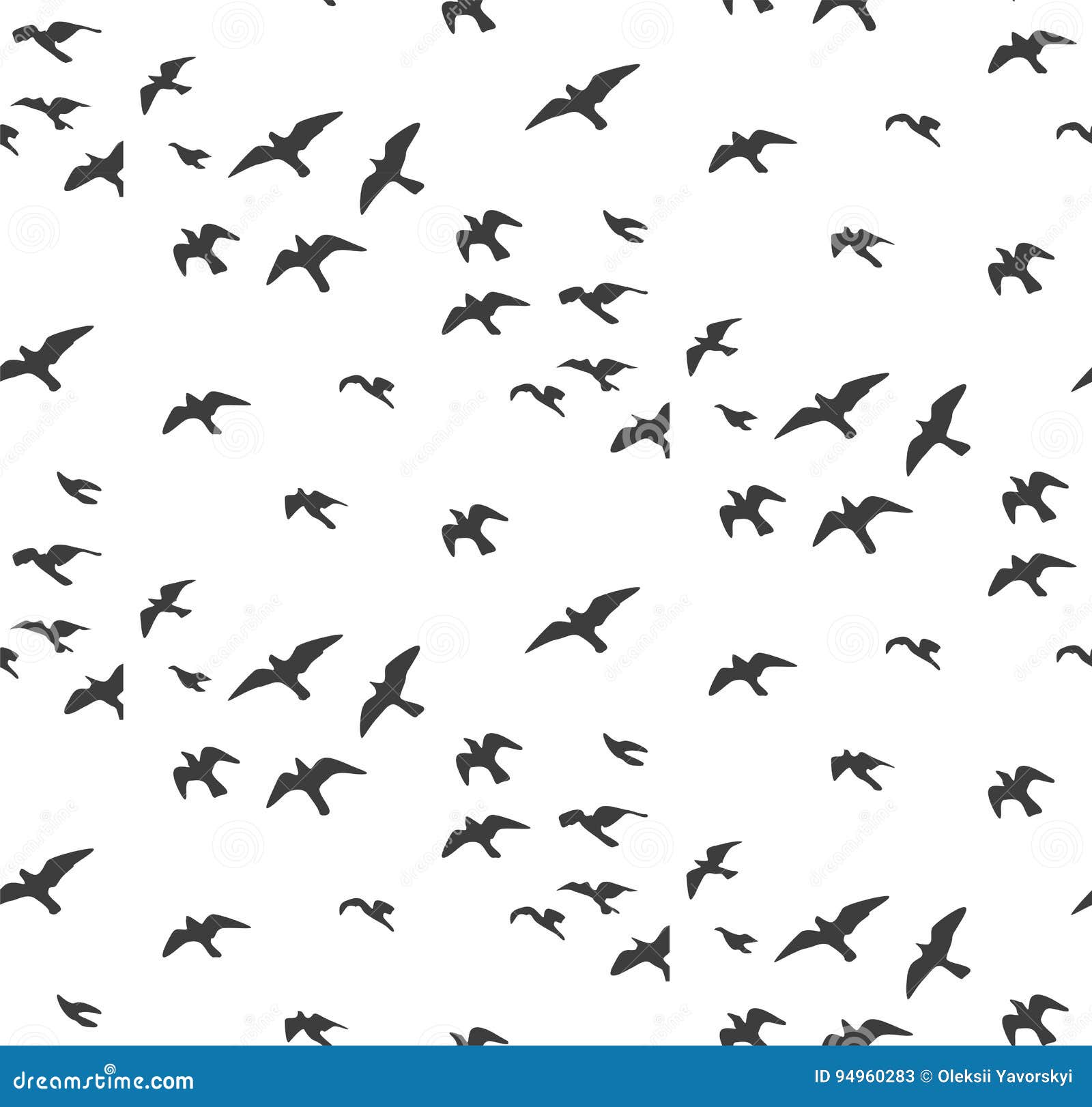 seagulls silhouettes seamless pattern. flock of flying birds gray silhouette. dove, sea-gull sketch abstract bird  for wrap