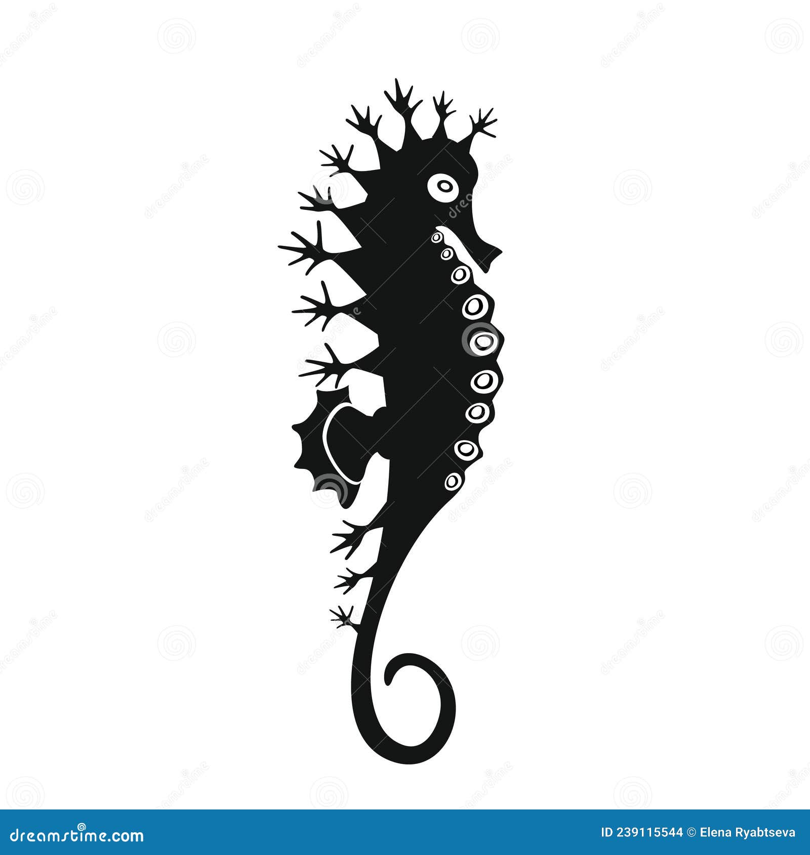 Sea horse vector illustration maori style tattoo Stylized graphic seahorse  Blue on white background 10450316 Vector Art at Vecteezy