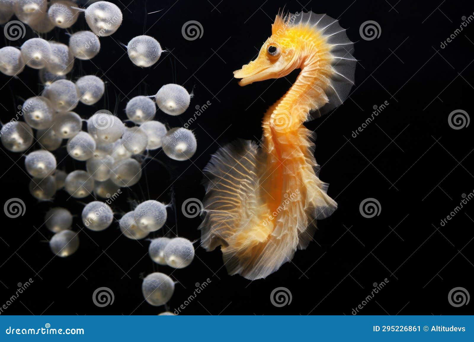A Seahorse Carrying Fertilized Eggs Stock Image Image of parenting