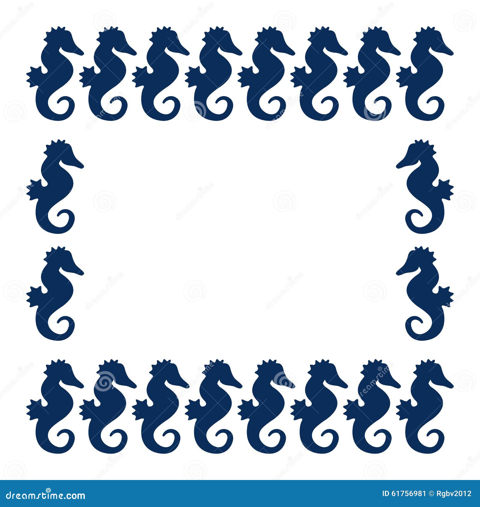 Seahorse Frame Stock Photo Image 61756981