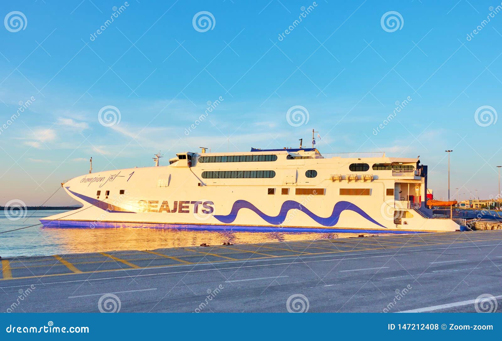 Seajets Jet 1 Ferry Boat Editorial Stock Photo - Image of evening, seajets: