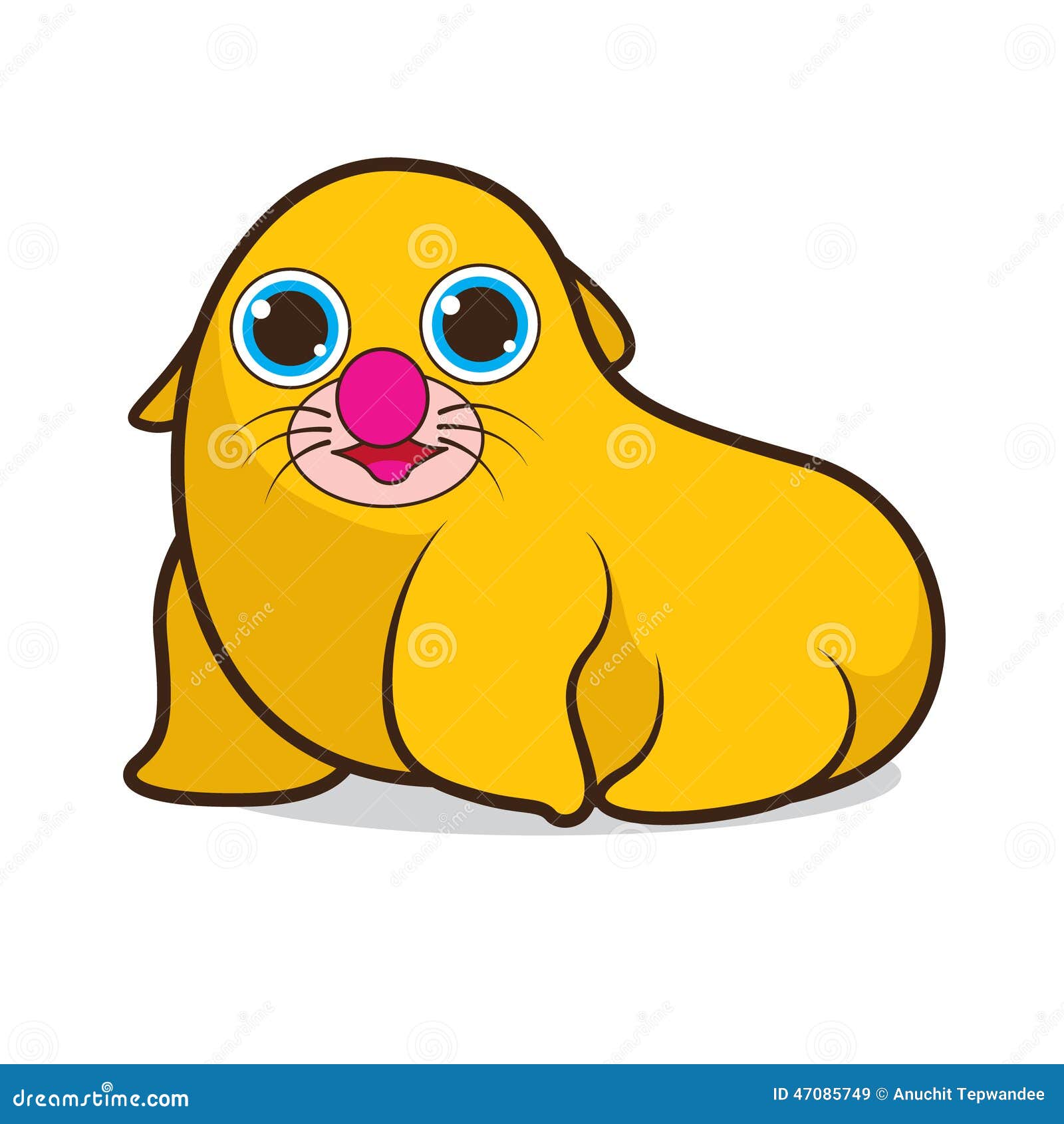 Seal cute cartoon stock vector. Illustration of cute 47085749