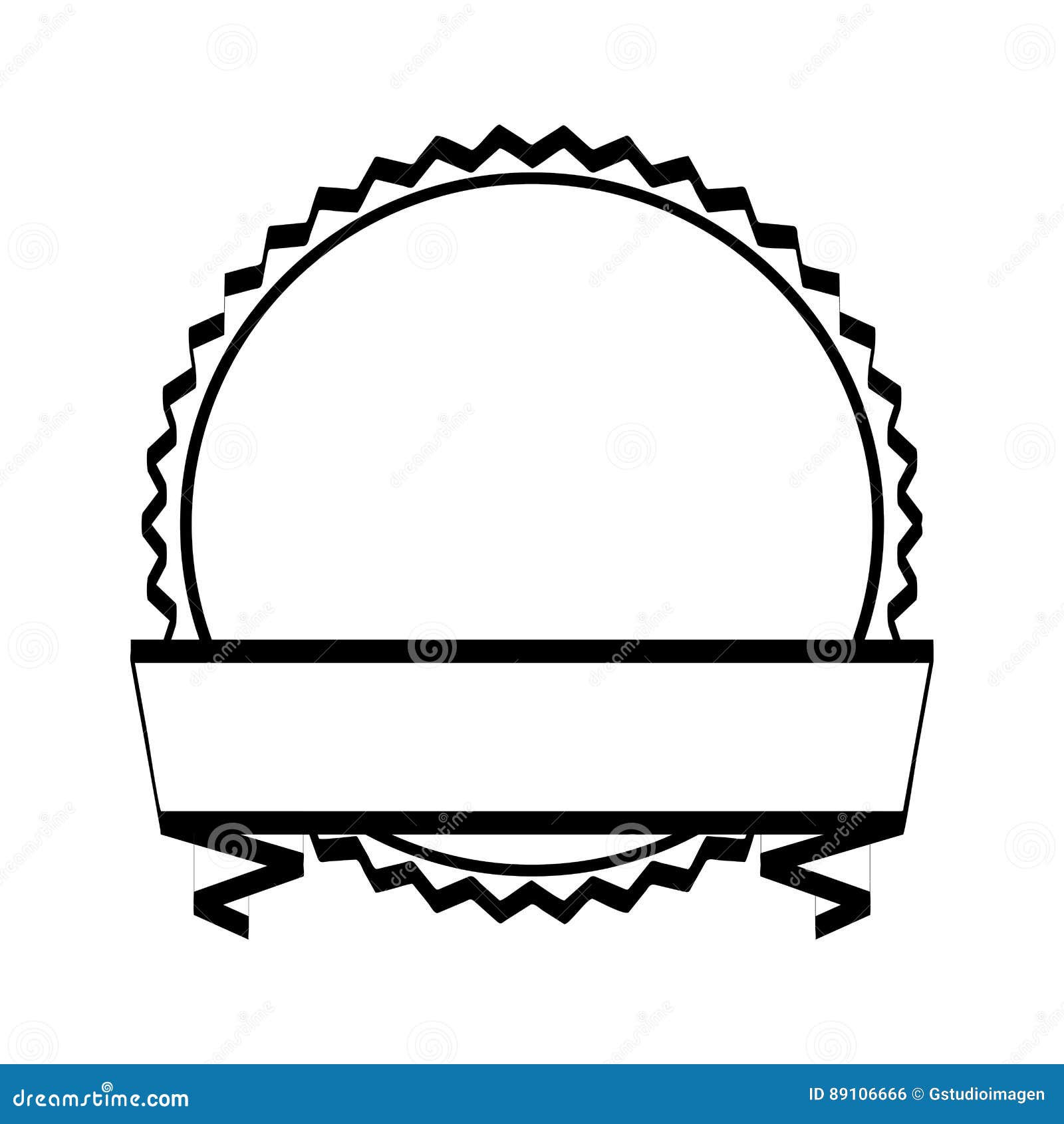 Seal frame with ribbon stock vector. Illustration of decoration - 89106666