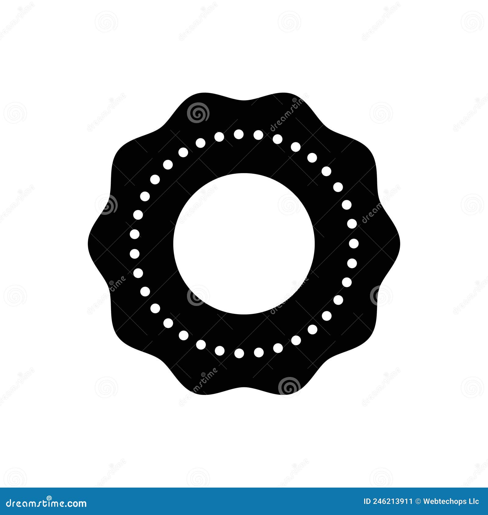 black solid icon for seal, cachet and mark