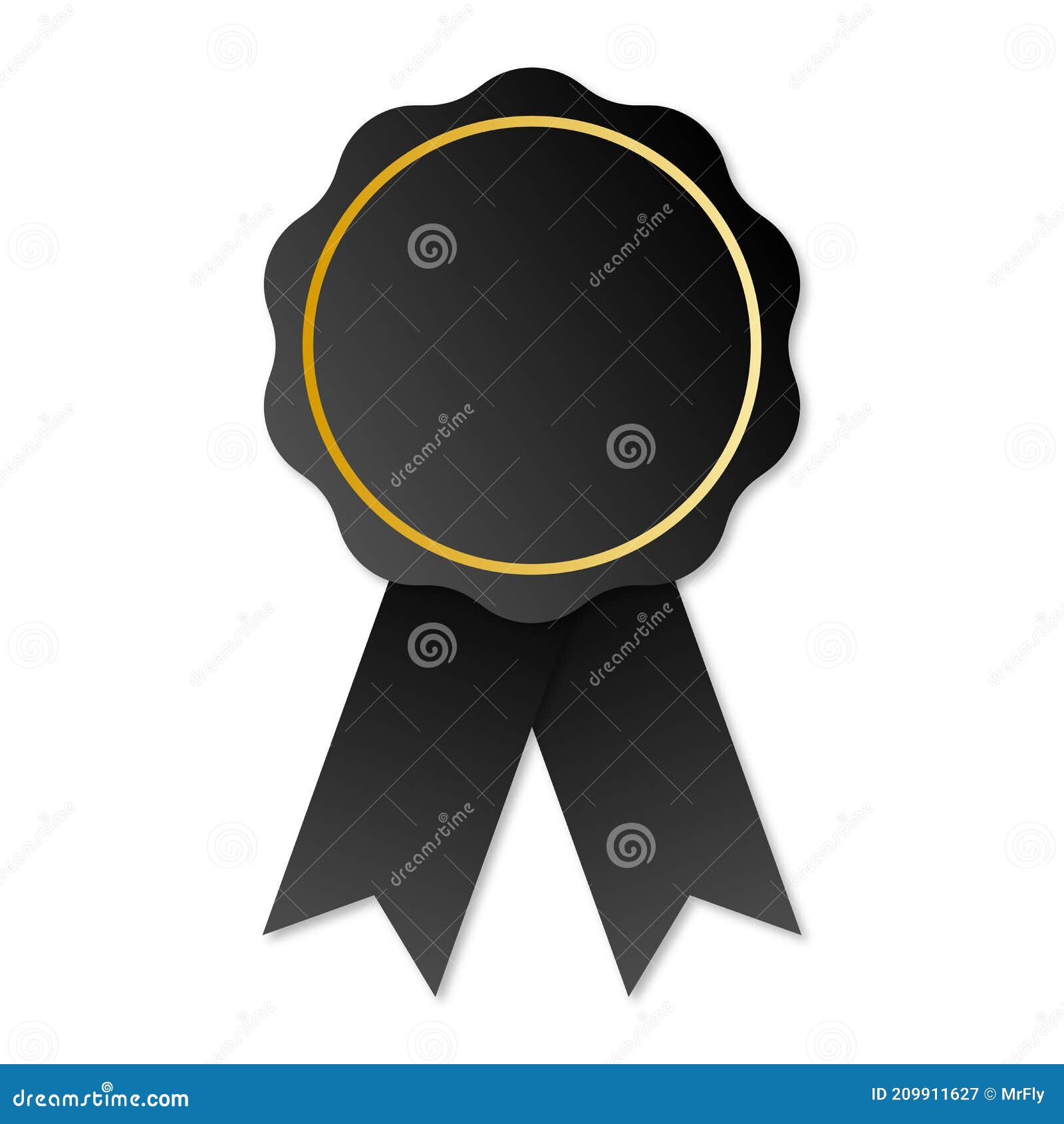 Black Seal with Ribbon, Vector Illustration Stock Vector Illustration