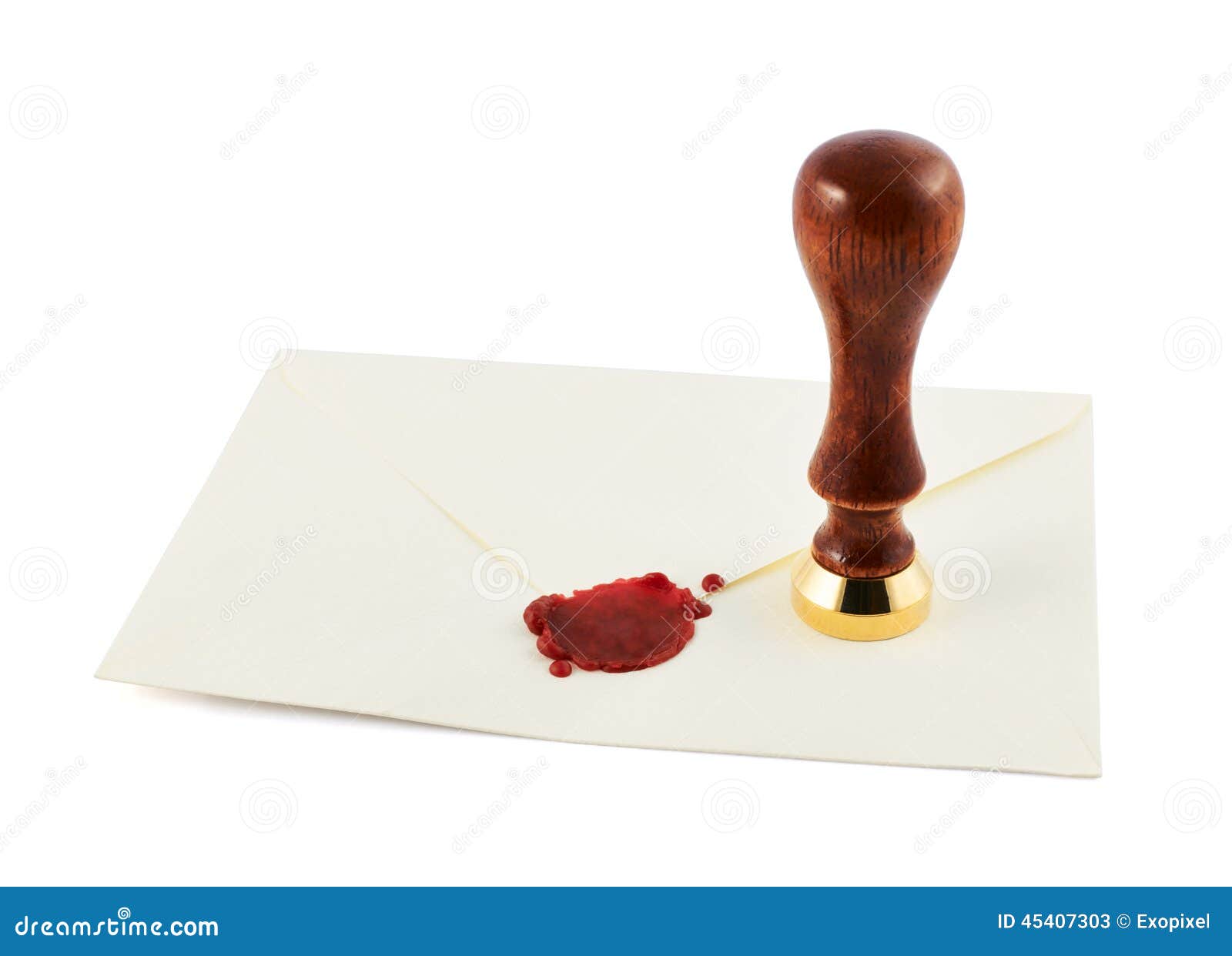 Sealed Envelope With A Stamp Press Stock Image Image of decorative