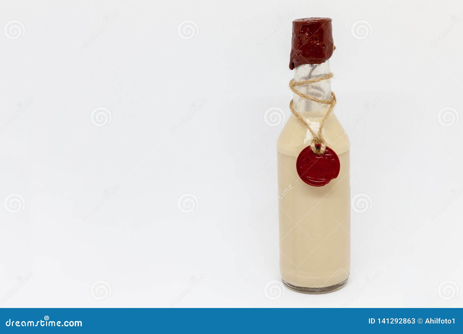 Sealed Old Glass Liquor Bottle. Stock Image Image of liquid, brandy