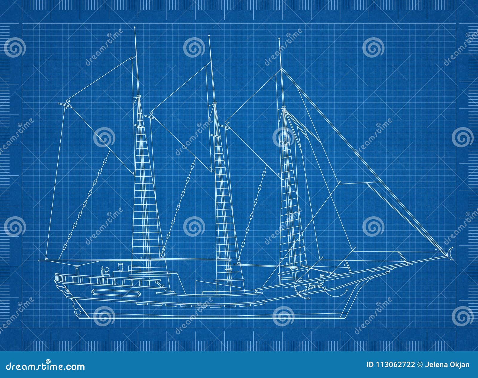 Sealing ship blueprint stock illustration. Illustration of industry