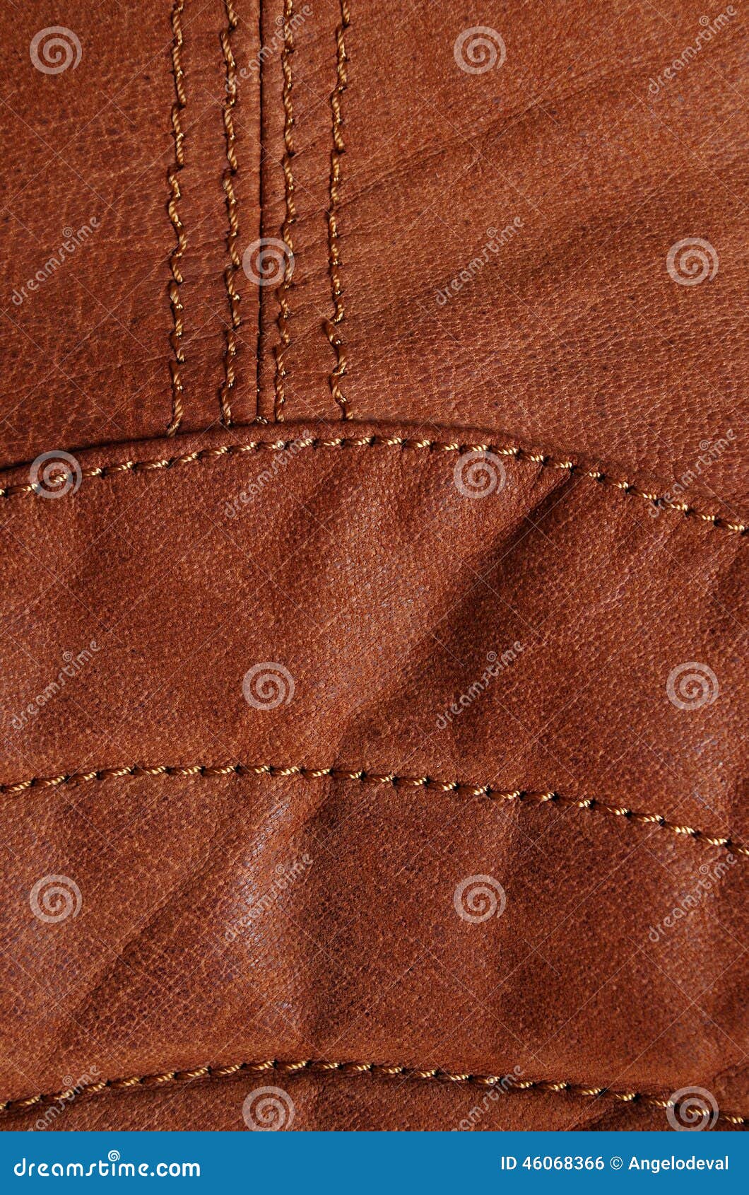 Seam in Brown Leather Jacket II Stock Photo - Image of texture, biker ...