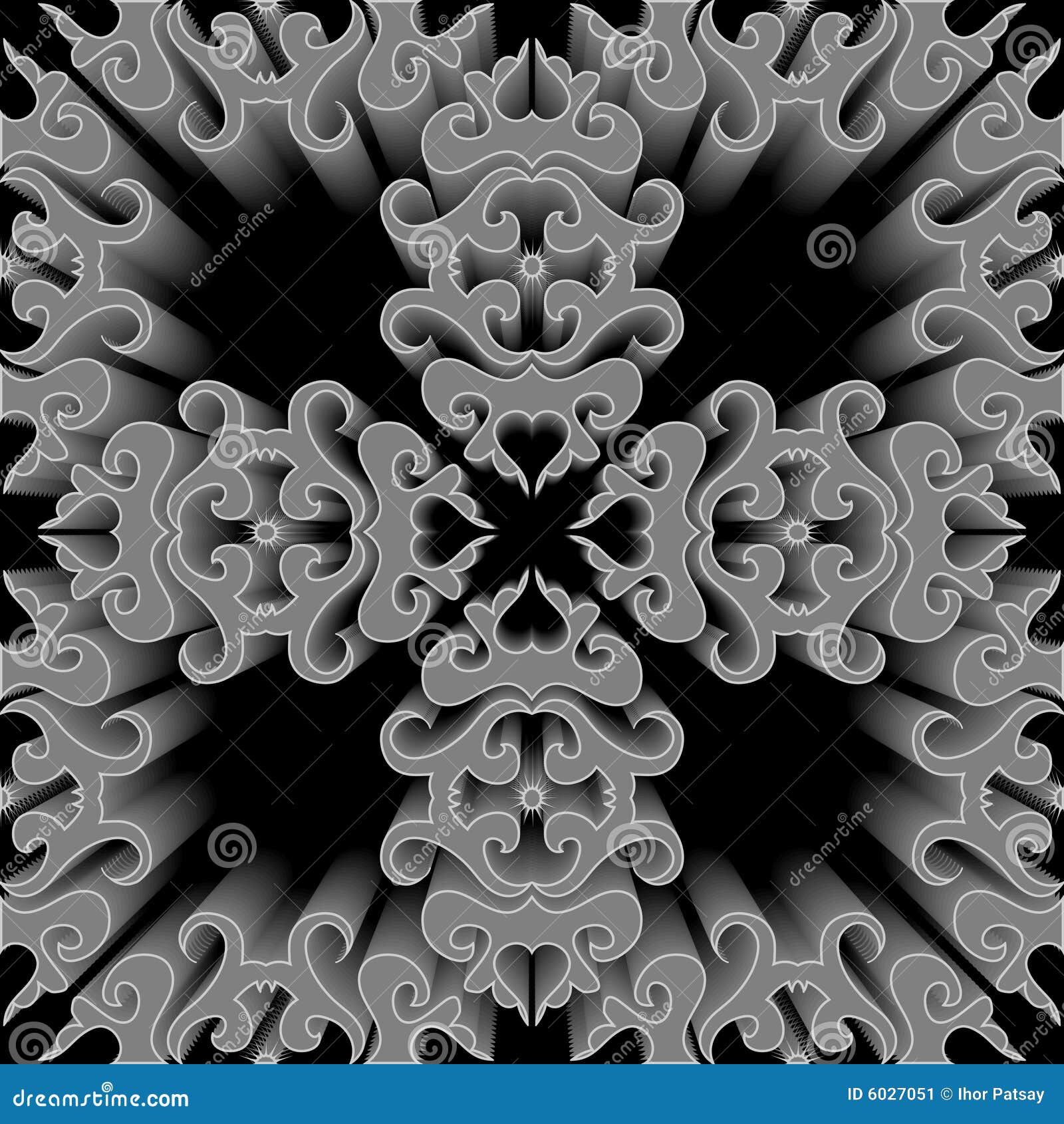 Seamless 3d Ornament Pattern Stock Vector - Illustration of curl ...