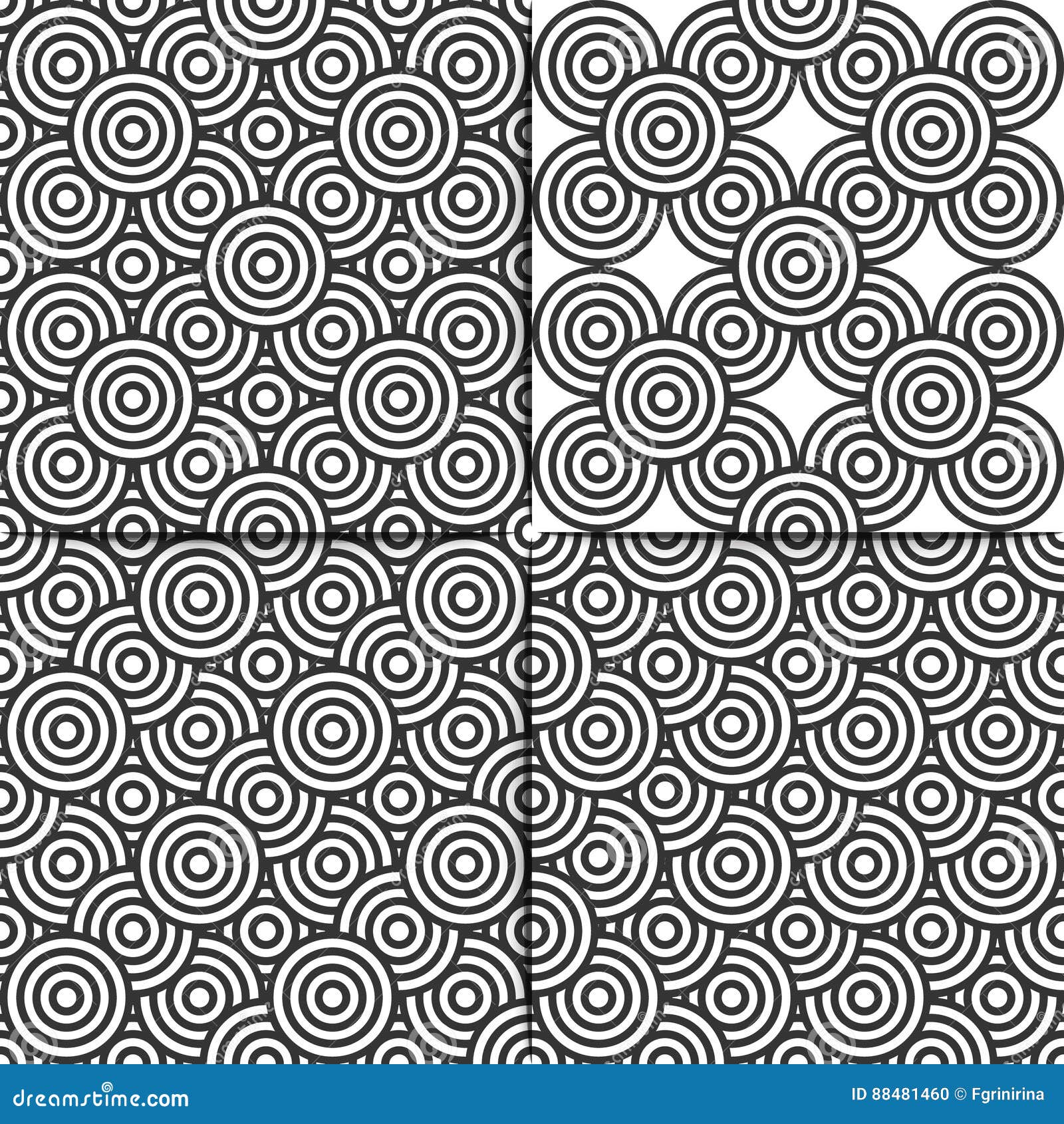 Seamless Abstract Background of Black and White Circles Stock Vector