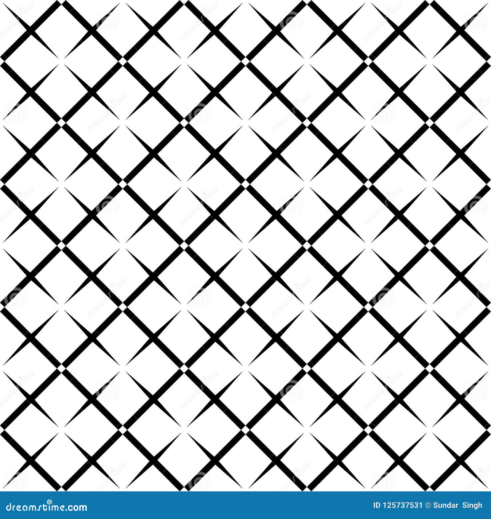 Seamless Abstract Black And White Square Grid Pattern Halftone