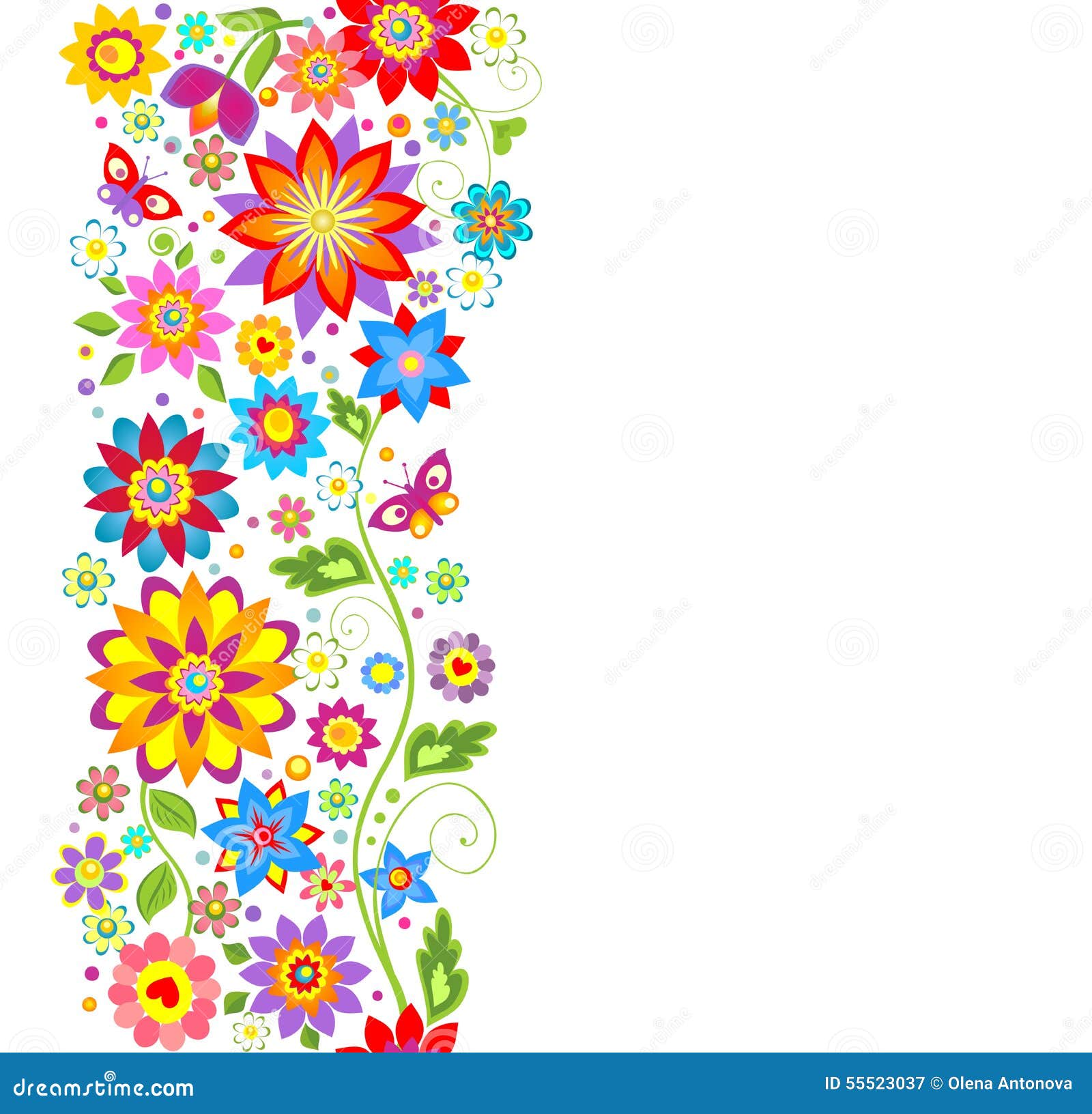 Seamless Floral Border Template. Vector Illustration | CartoonDealer
